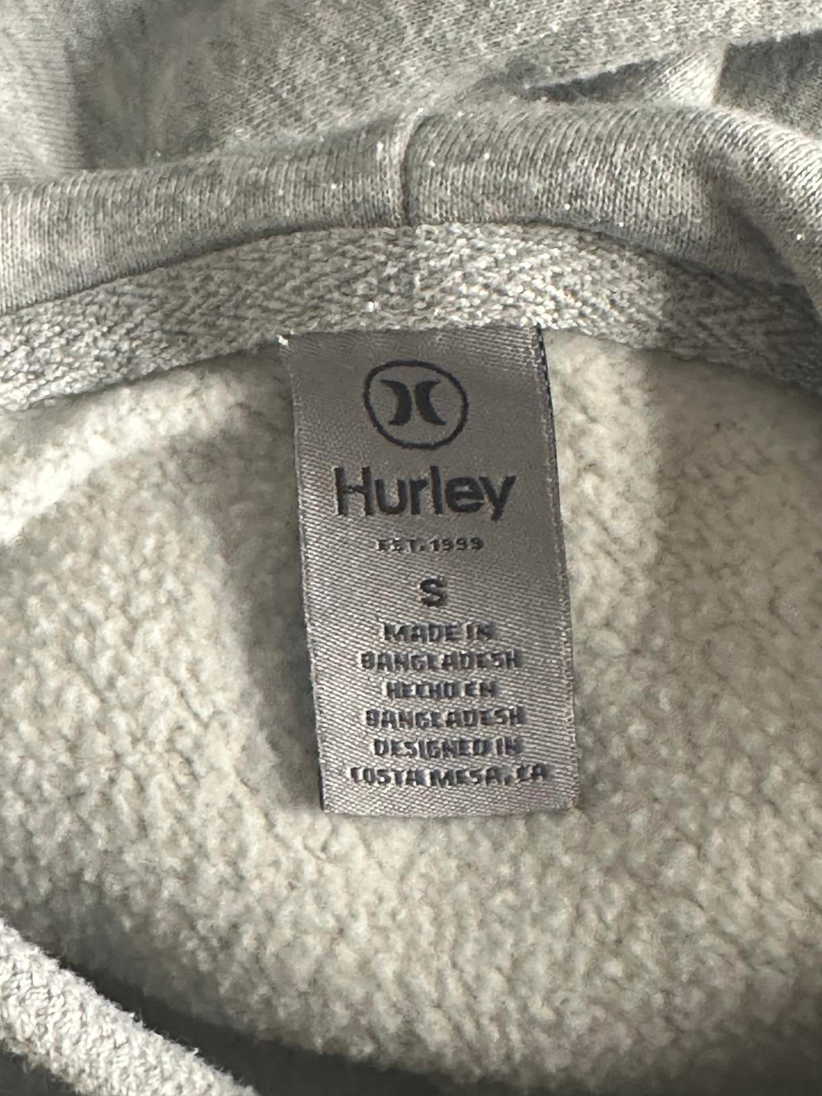 Hurley grey cotton graphic fleece pullover hoodie/hooded sweatshirt Size Small