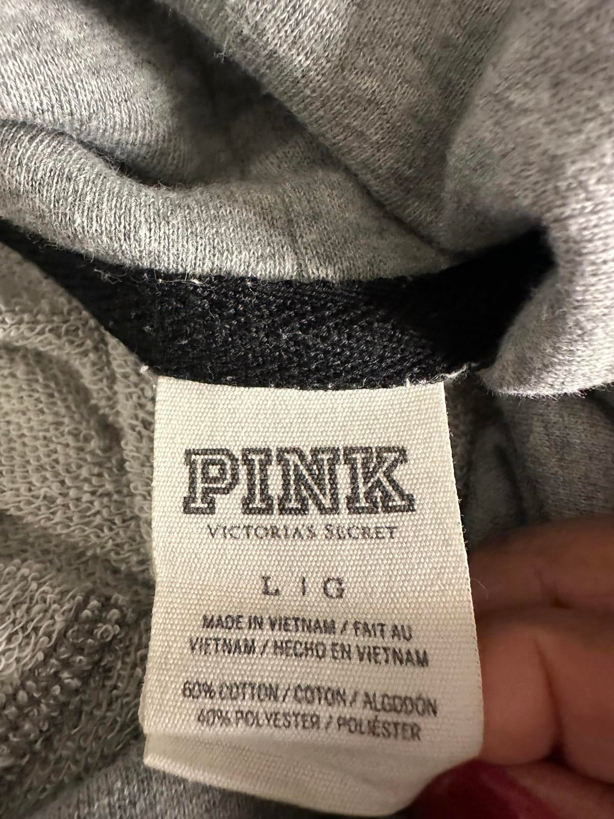 Victoria's Secret PINK sequin 'New York' cowl neck fleece sweatshirt Size Large