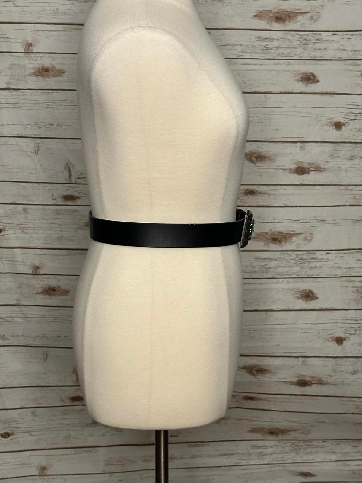 Western-style antique silver turquiose stone leather belt Size Medium