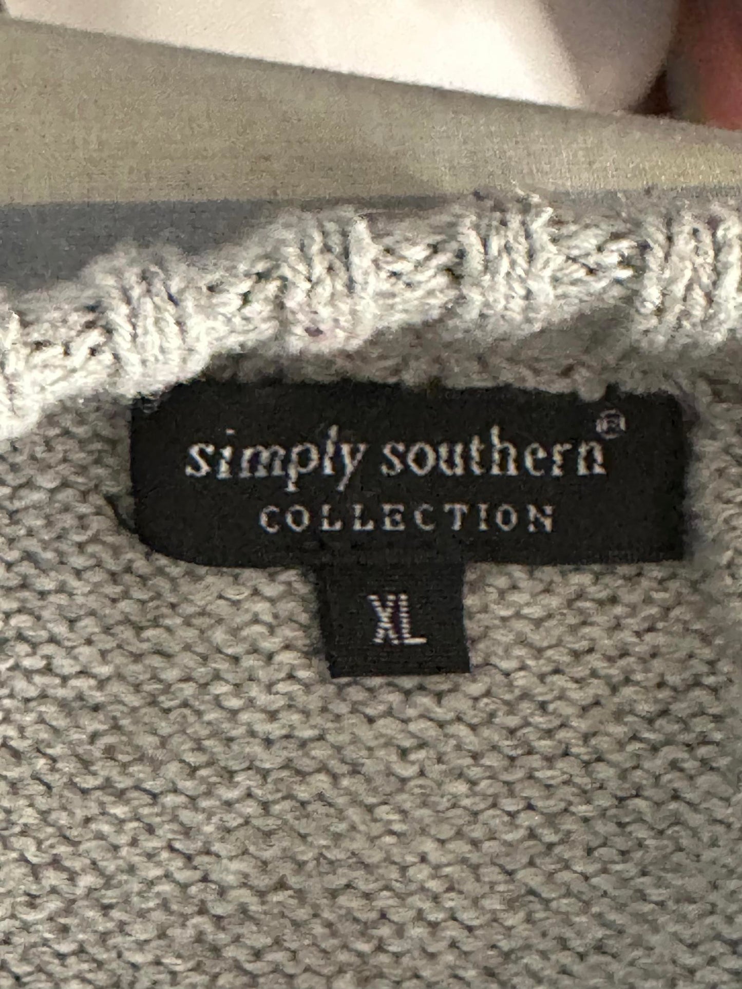 Simply Southern Collection Heart cable knit sweater Size XL