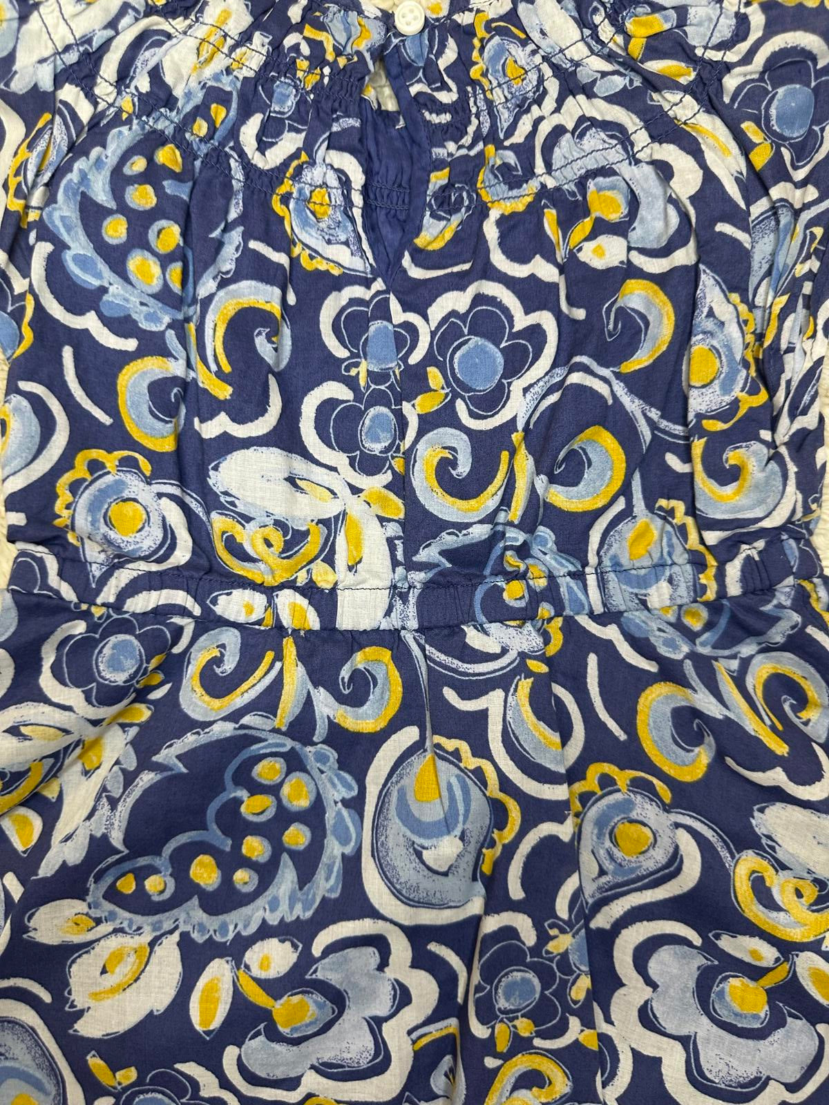 J.Crew/Crewcuts royal blue floral smocked flutter sleeve dress Size 3/3T
