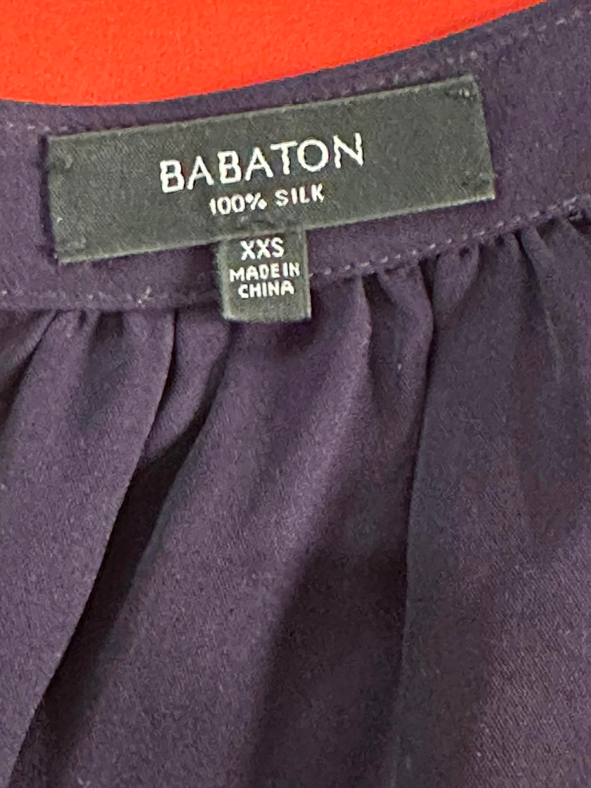 Aritzia Babaton Bennett purple silk drawstring waist shirt mini dress Size XS