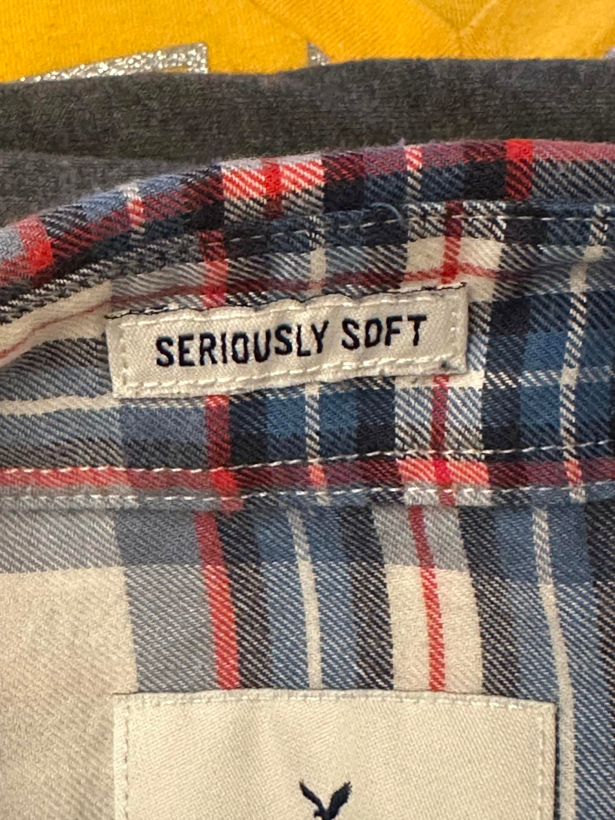 American Eagle Outfitters Seriously Soft plaid flannel button up shirt Size M