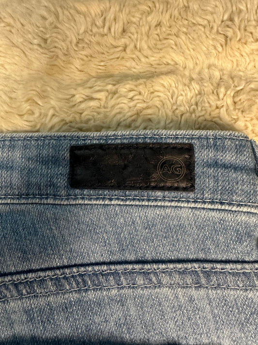 AG Adriano Goldschmeid Stevie Slim light wash distressed capri jeans Size 31