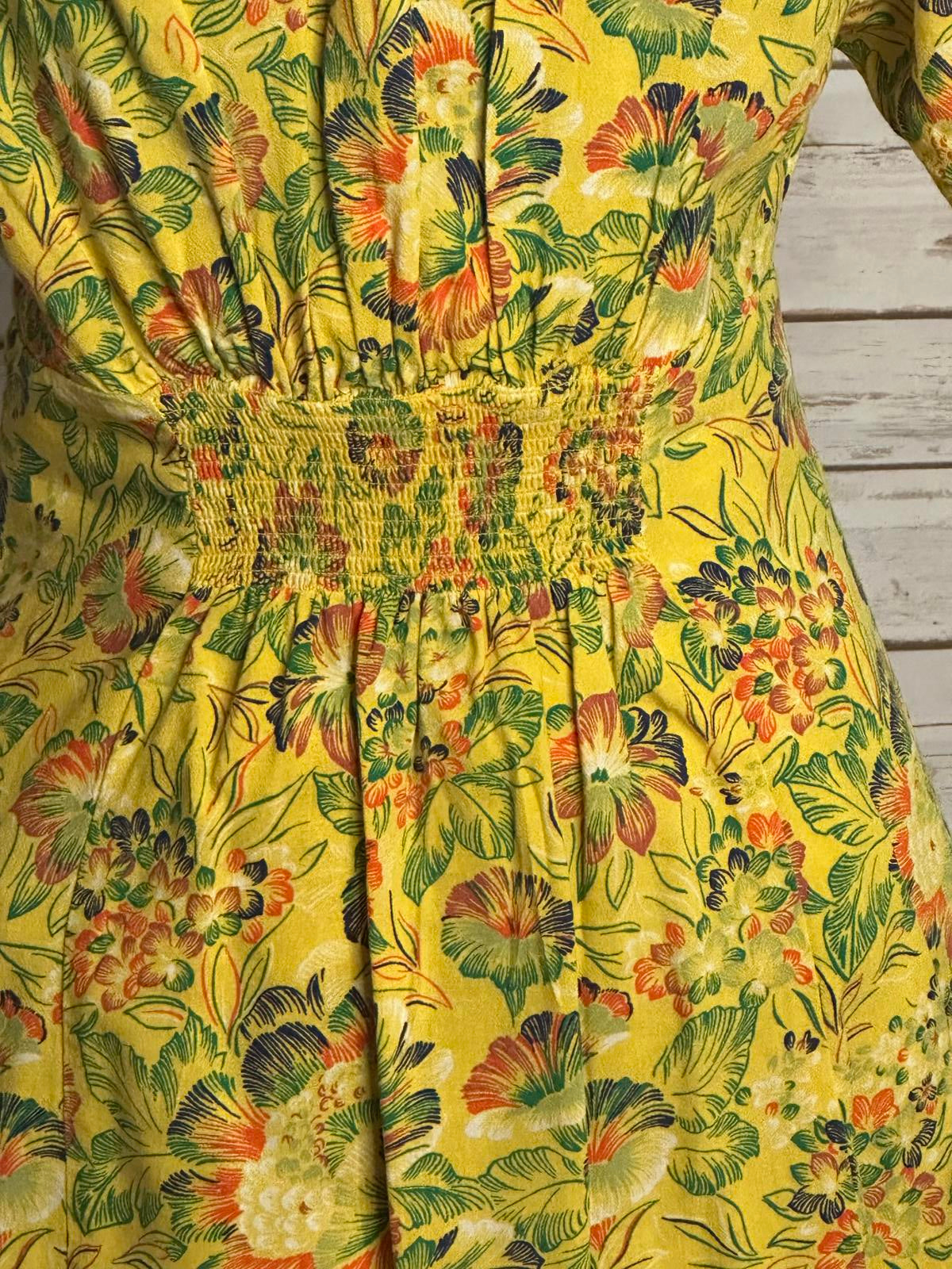 Urban Outfitter Bettie twist front floral linen-blend mini dress Size Medium