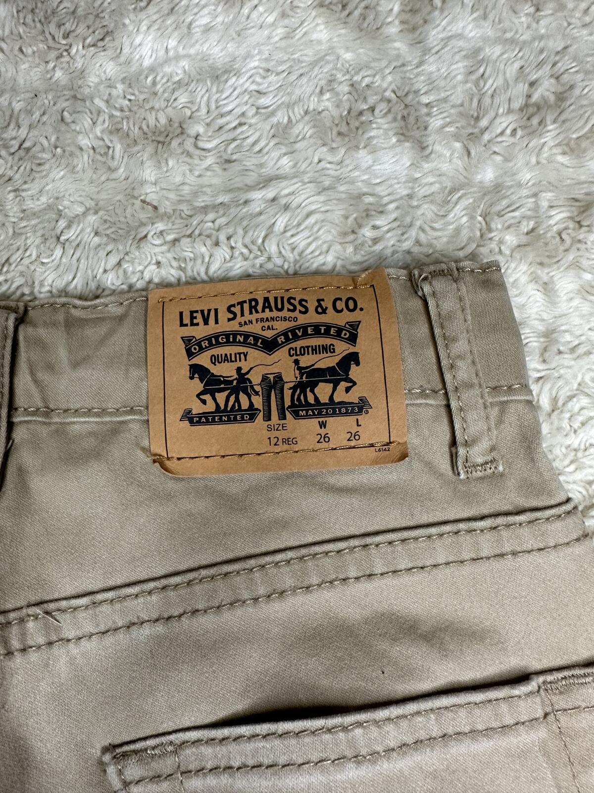 Levi's khaki 511 Slim jeans Youth 12Reg 26x26 straight leg