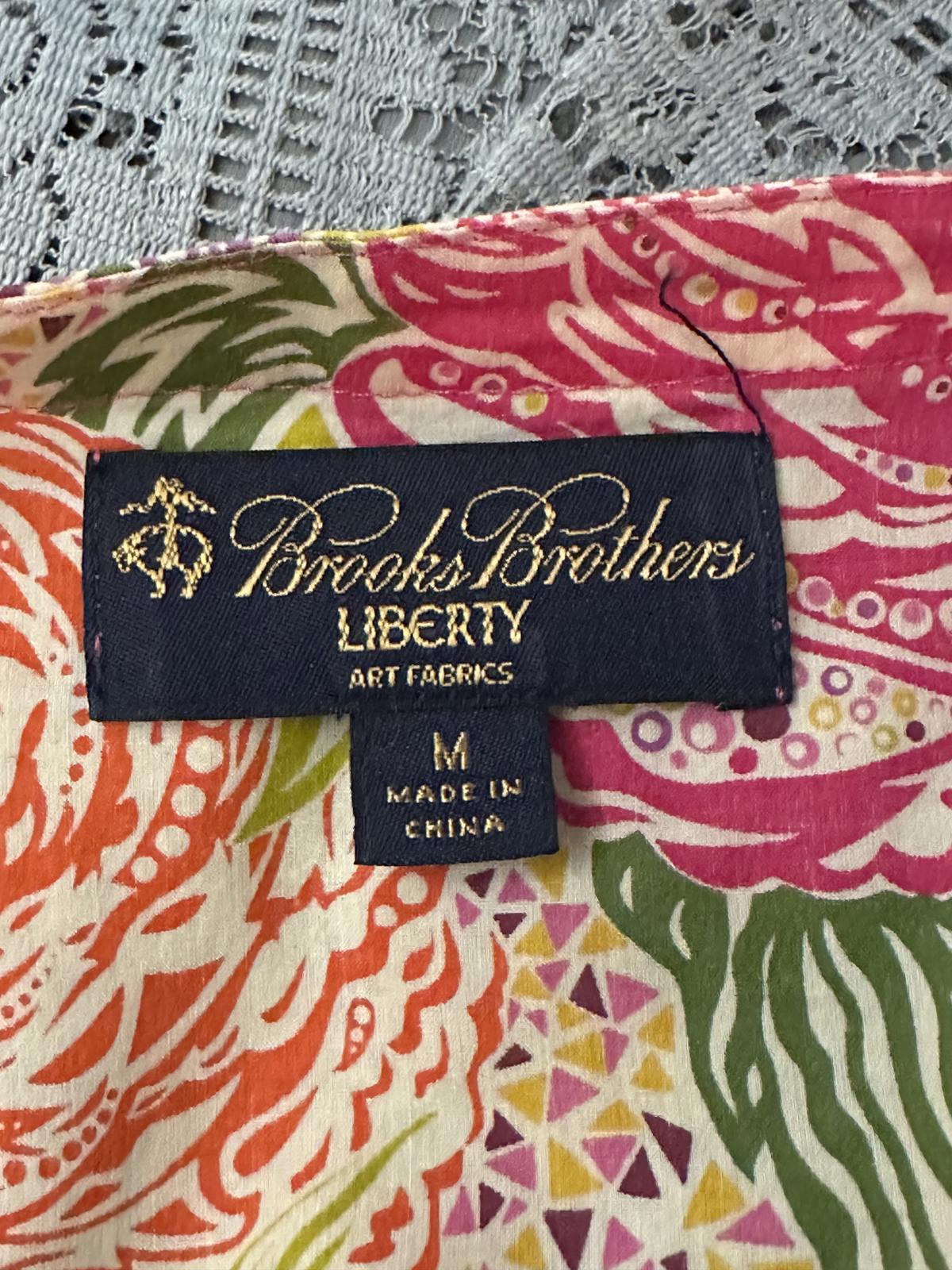Brooks Brothers LIBERTY 100% cotton split V-neck tunic top/shirt Size Medium