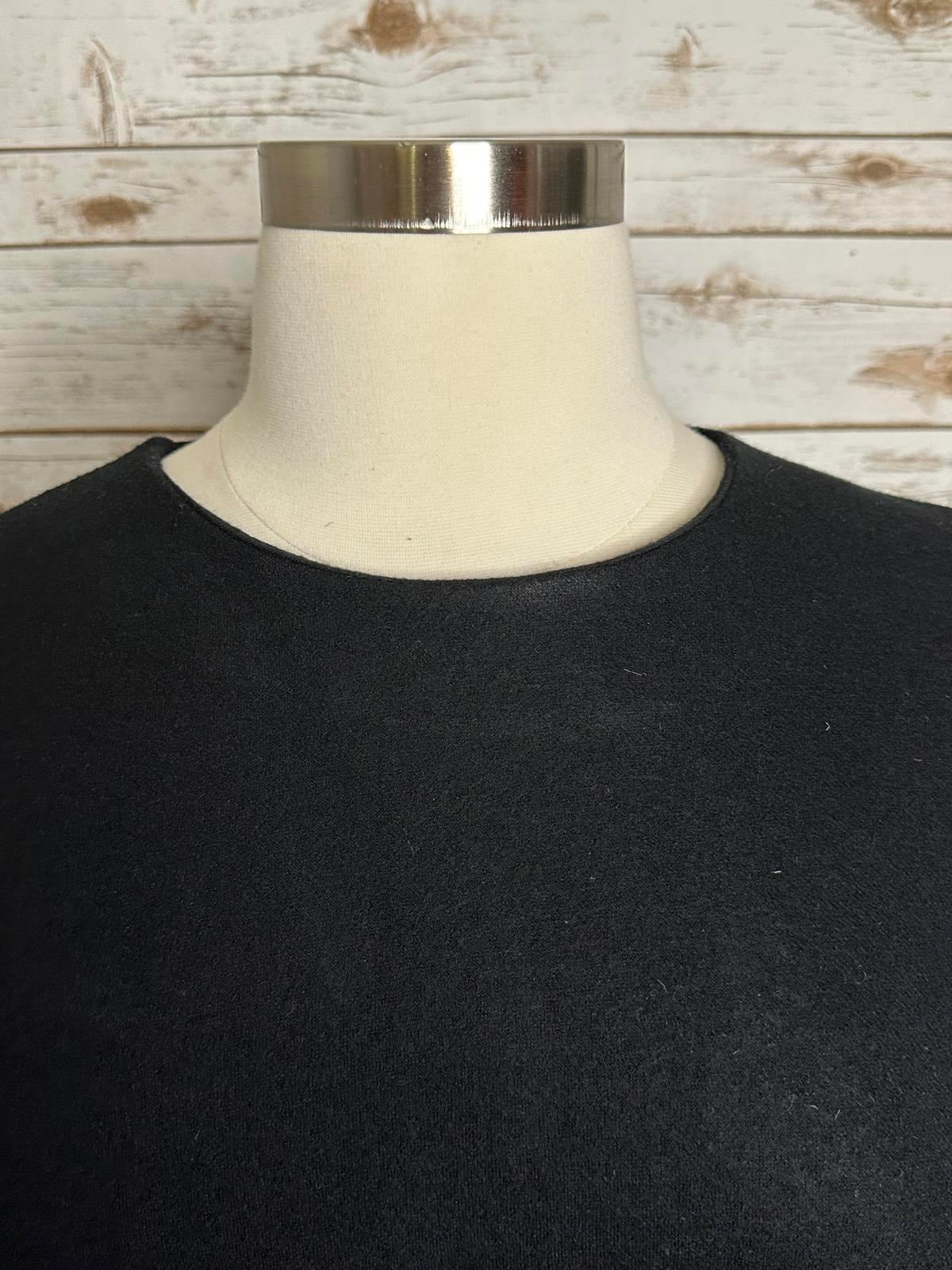 COS modern classic minimalism black long sleeve knit swing/A-line dress Large