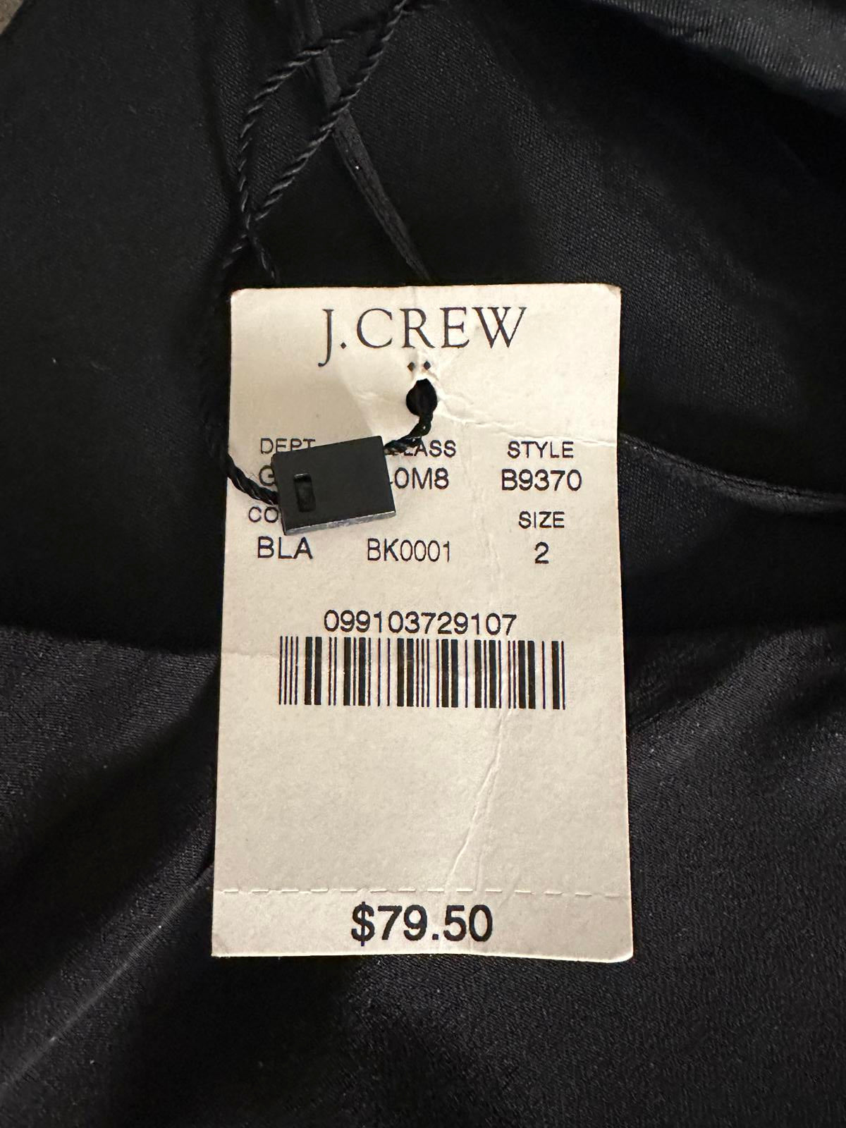 J.Crew black minimalist 90s V-neck racerback tank/slip dress Size 2