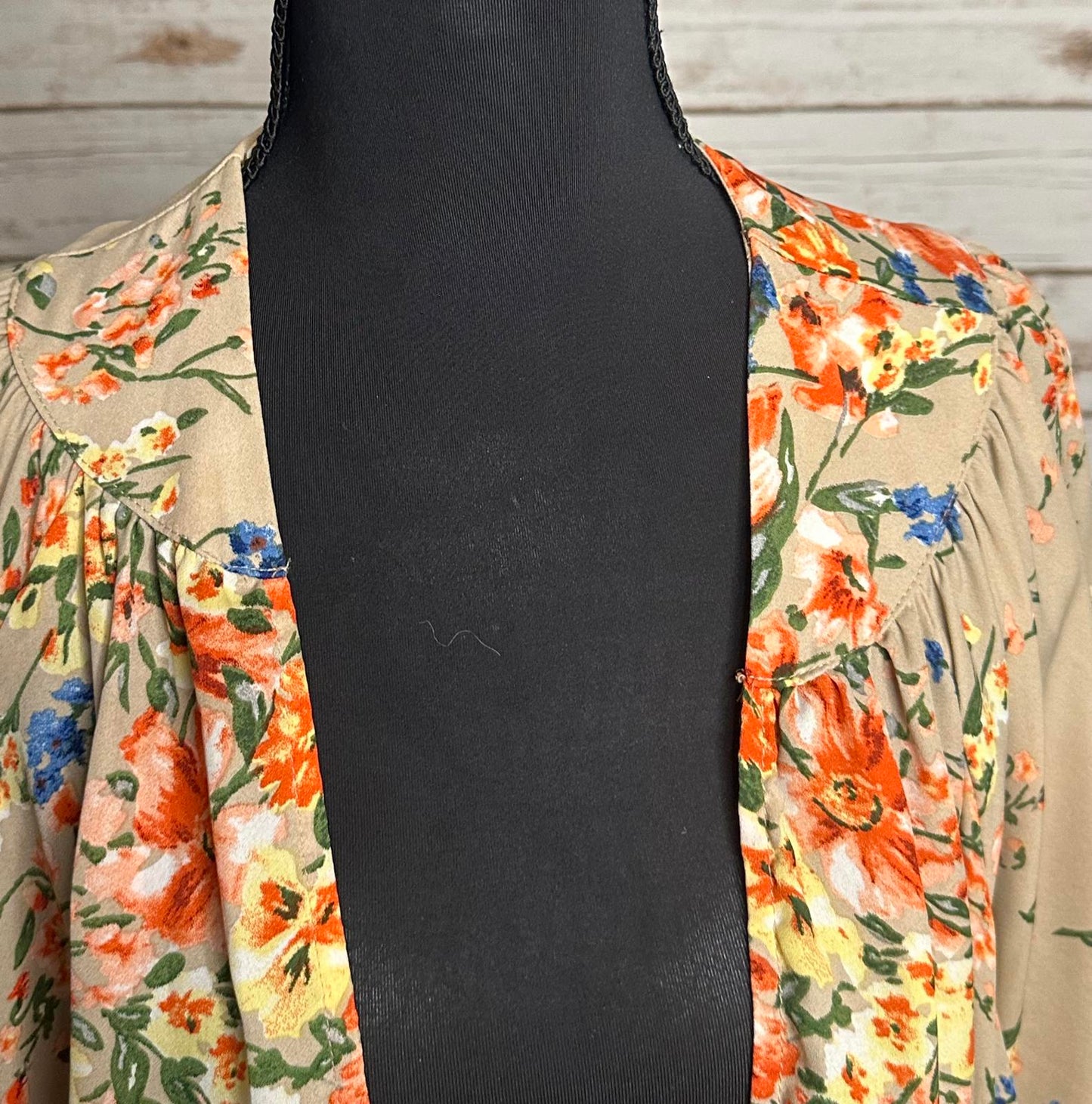 Umgee multicolored floral crochet lace trimmed open front kimono/duster/cover-up