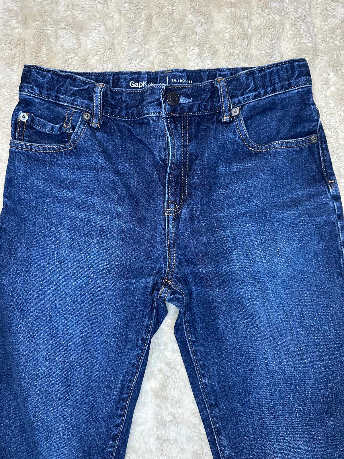 GAPKids 1969 classic slim straight medium-dark wash denim jeans Youth 14 Reg
