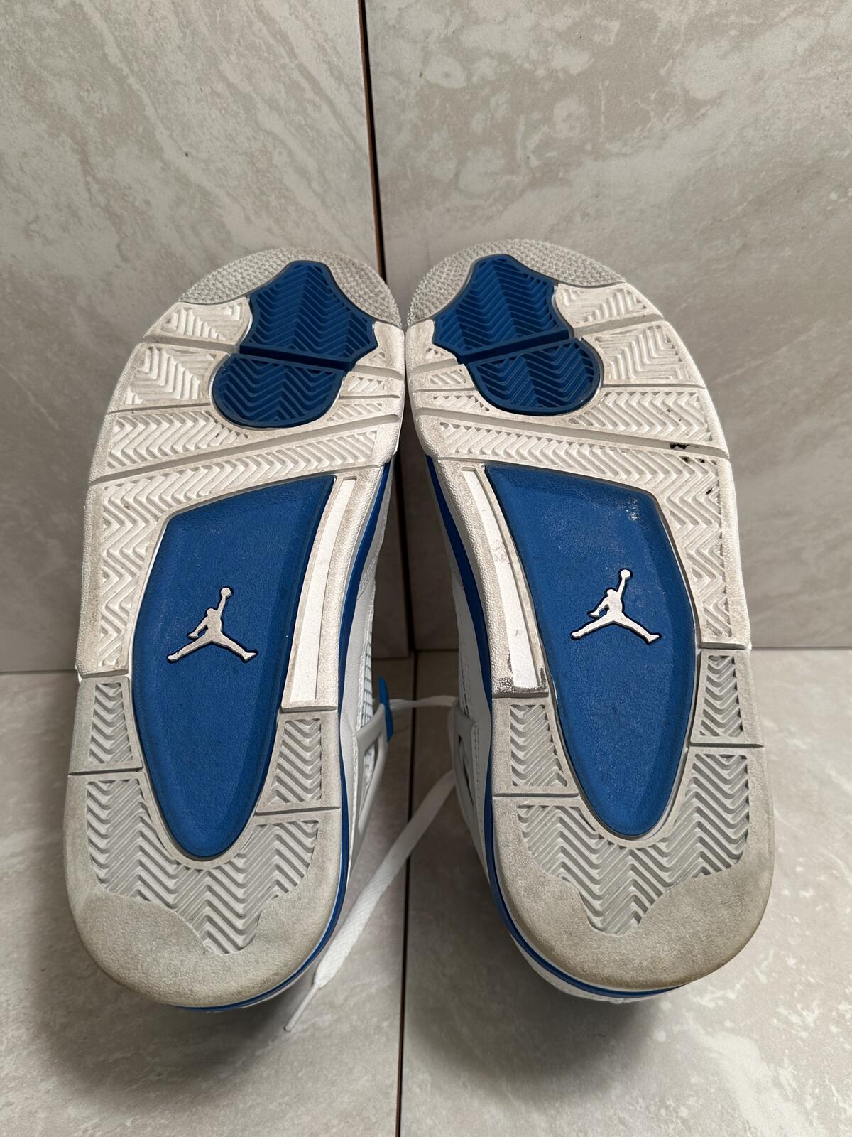 Nike Air Jordan 4 Retro White Military Blue Men's 9 sneakers Style 308497-105