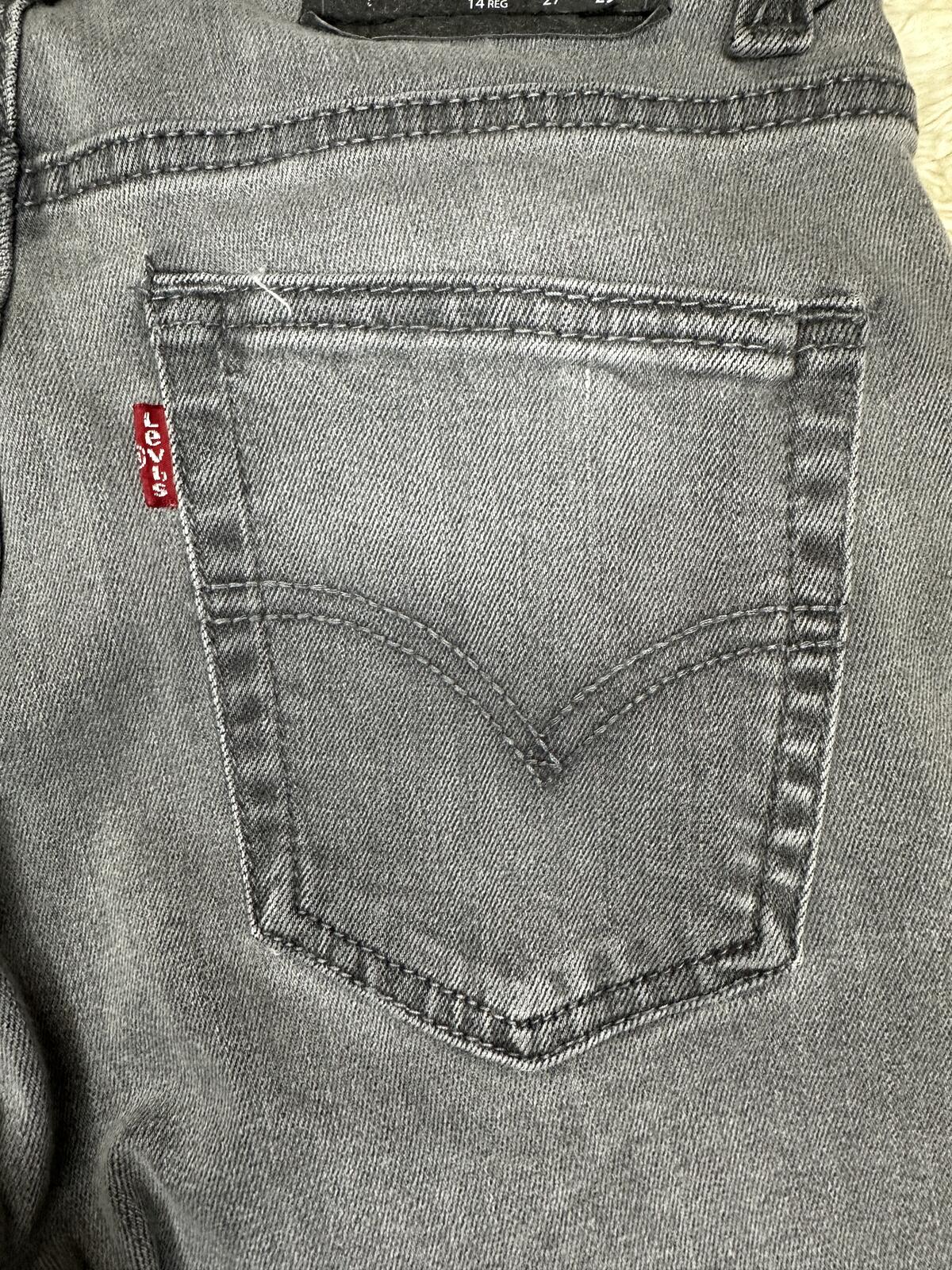 Levi's grey 512 Slim Taper denim jeans Youth 14Reg 27x29/Women's XXS/XS