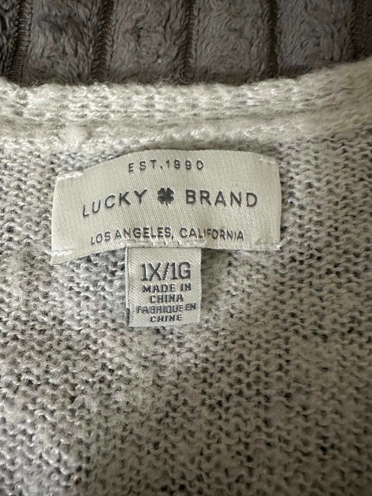 Lucky Brand cream V-neck Rayne pullover sweater Size 1X