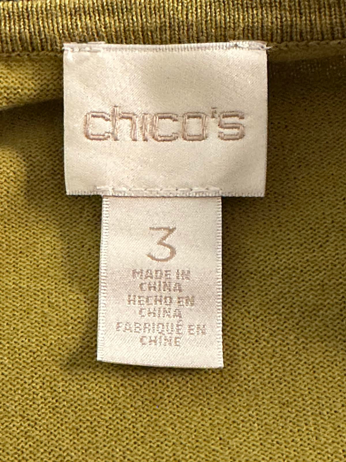 Chico's yellow-green crew neck long sleeve pullover sweater Size 3/XL/16