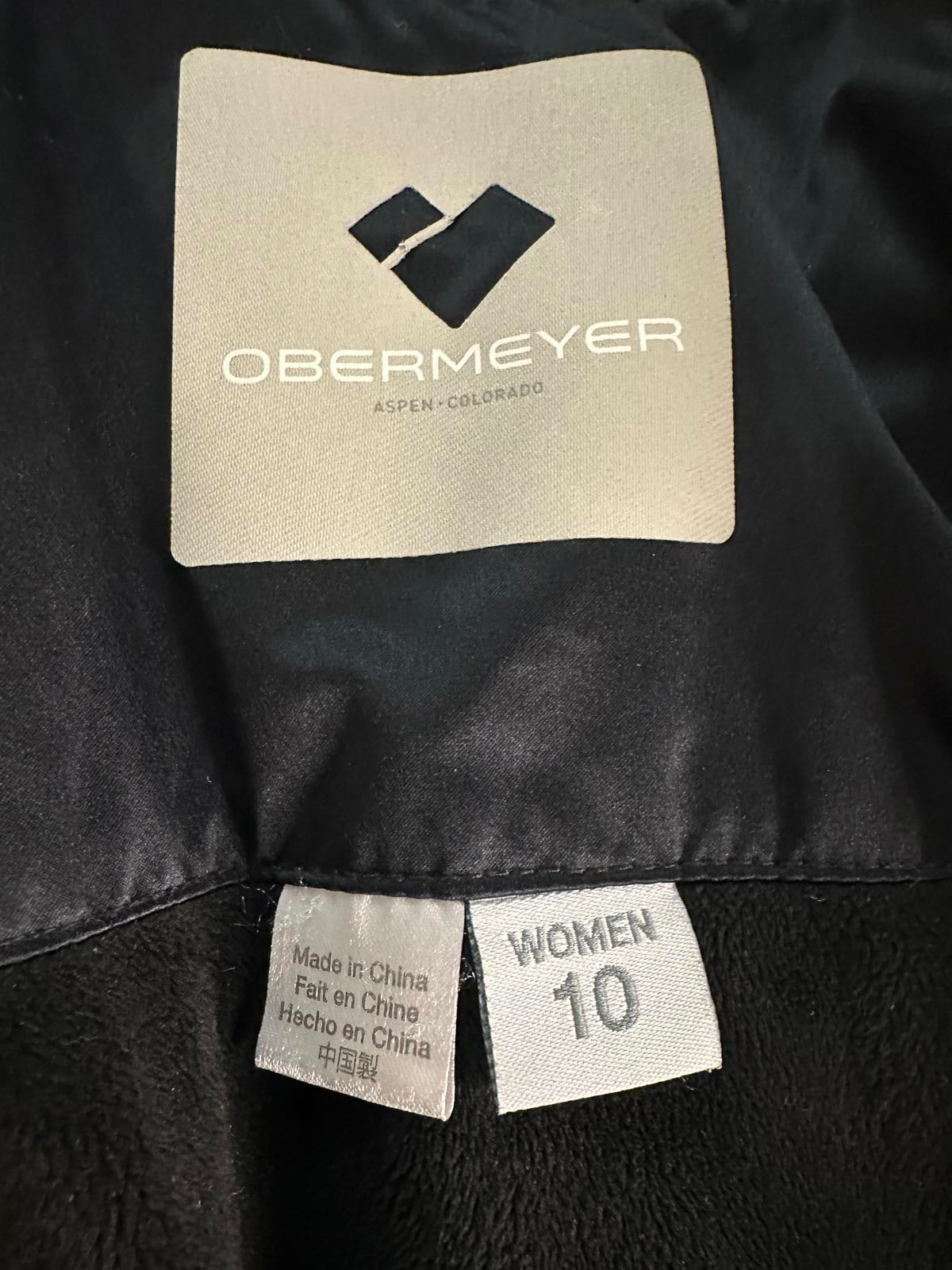 Obermeyer Leighton burgundy hooded insulated full zip ski jacket Size 10