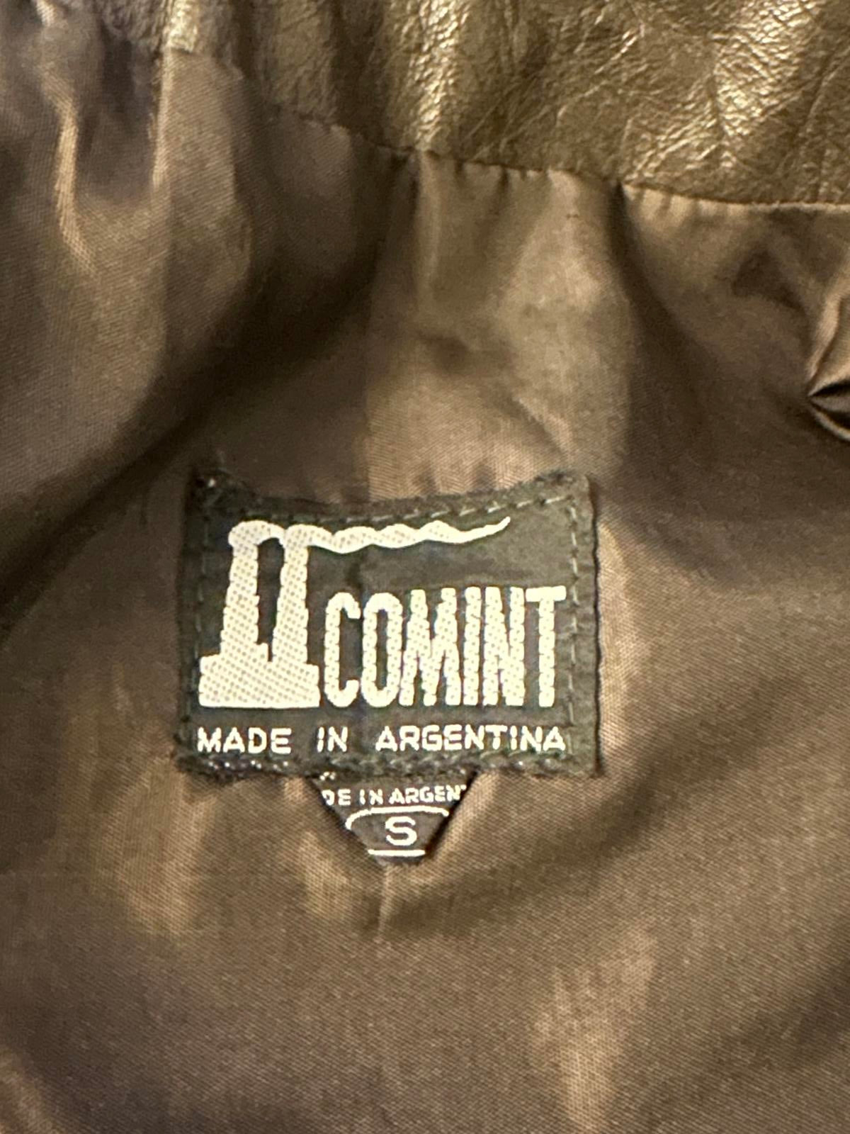 Vintage COMINT brown oversized leather bomber jacket Size Small