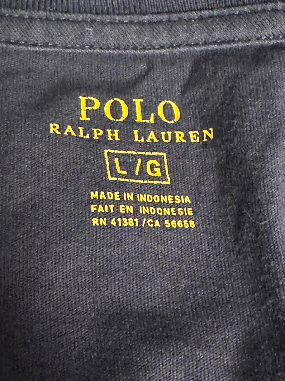 Polo Ralph Lauren casual navy blue cotton V-neck long sleeve t-shirt Size Large
