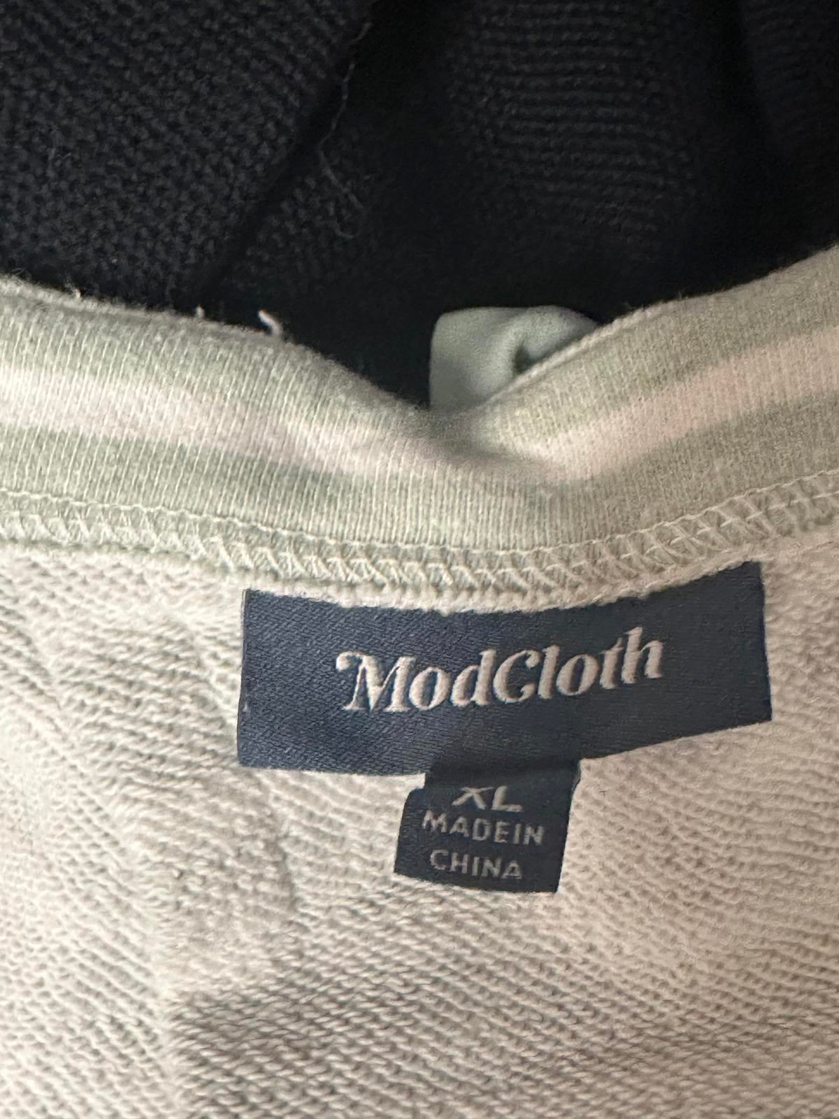 ModCloth 'Spiffed Up Saturday' green striped tie-back ruffle sleeve top Size XL