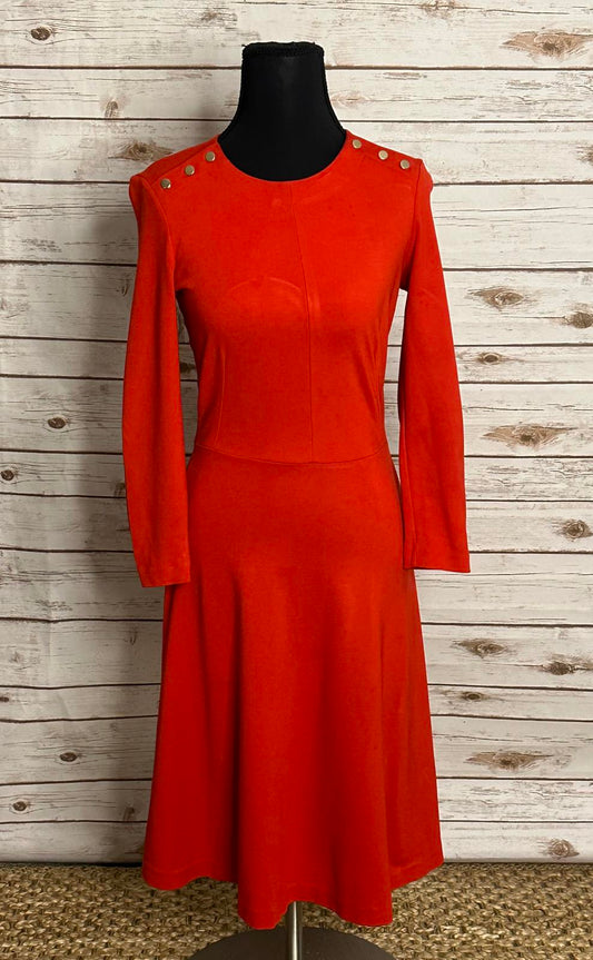 LK Bennett classic business casual Tomato Red Dr Case fit and flare dress Size 2