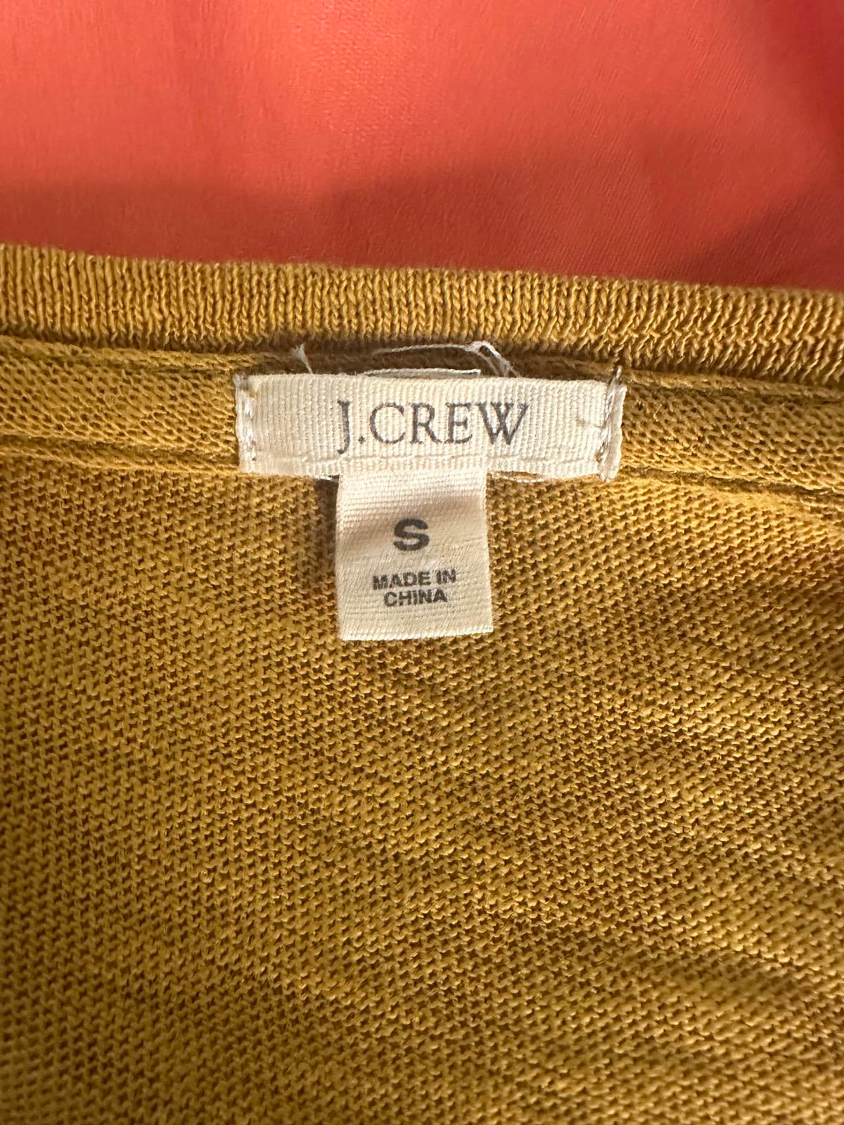 J. Crew classic mustard floral/sequin embellished cotton t-shirt Size Small