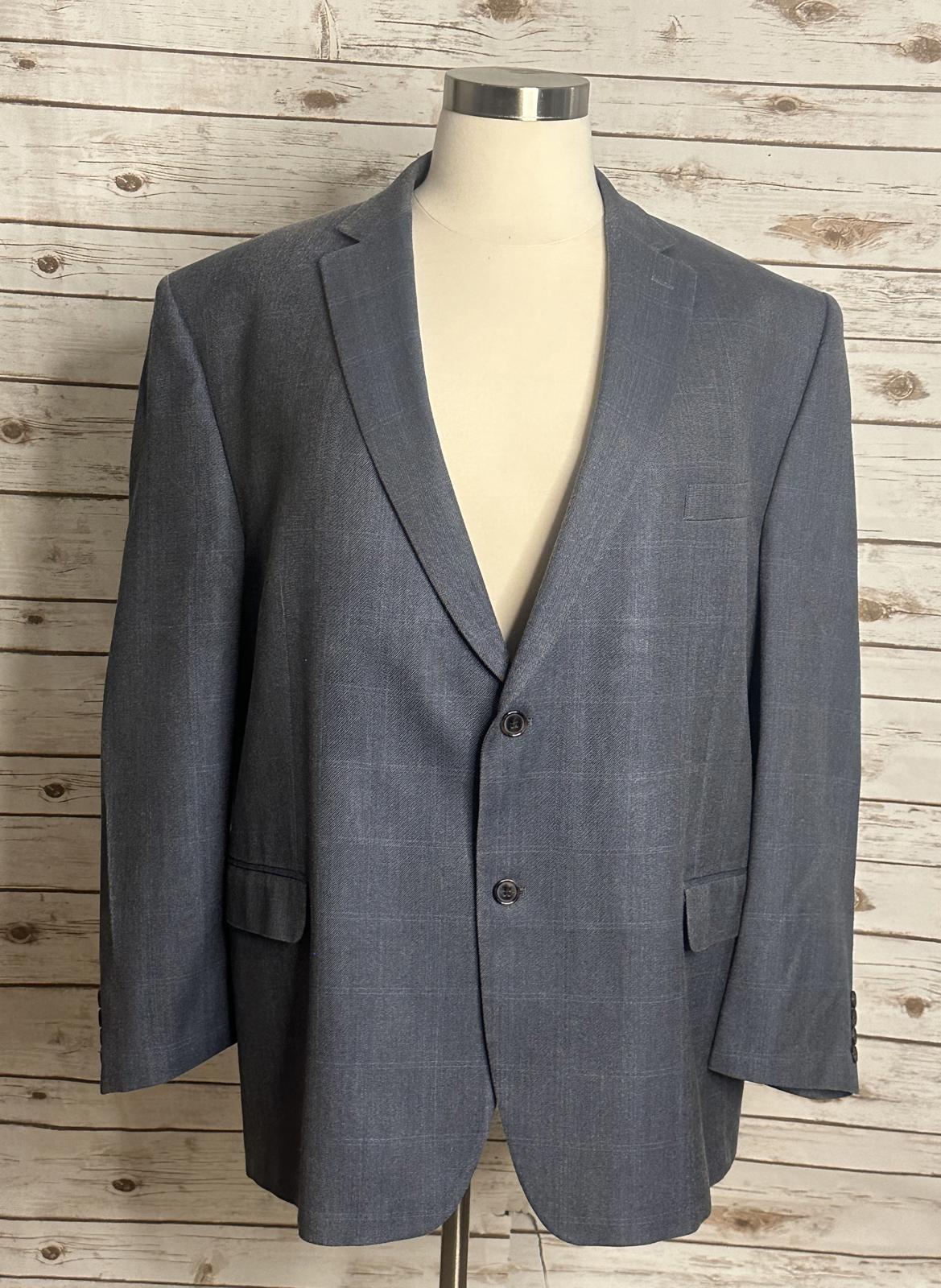 Lauren Ralph Lauren silk-wool single-breasted windowpane sportscoat/blazer 50R