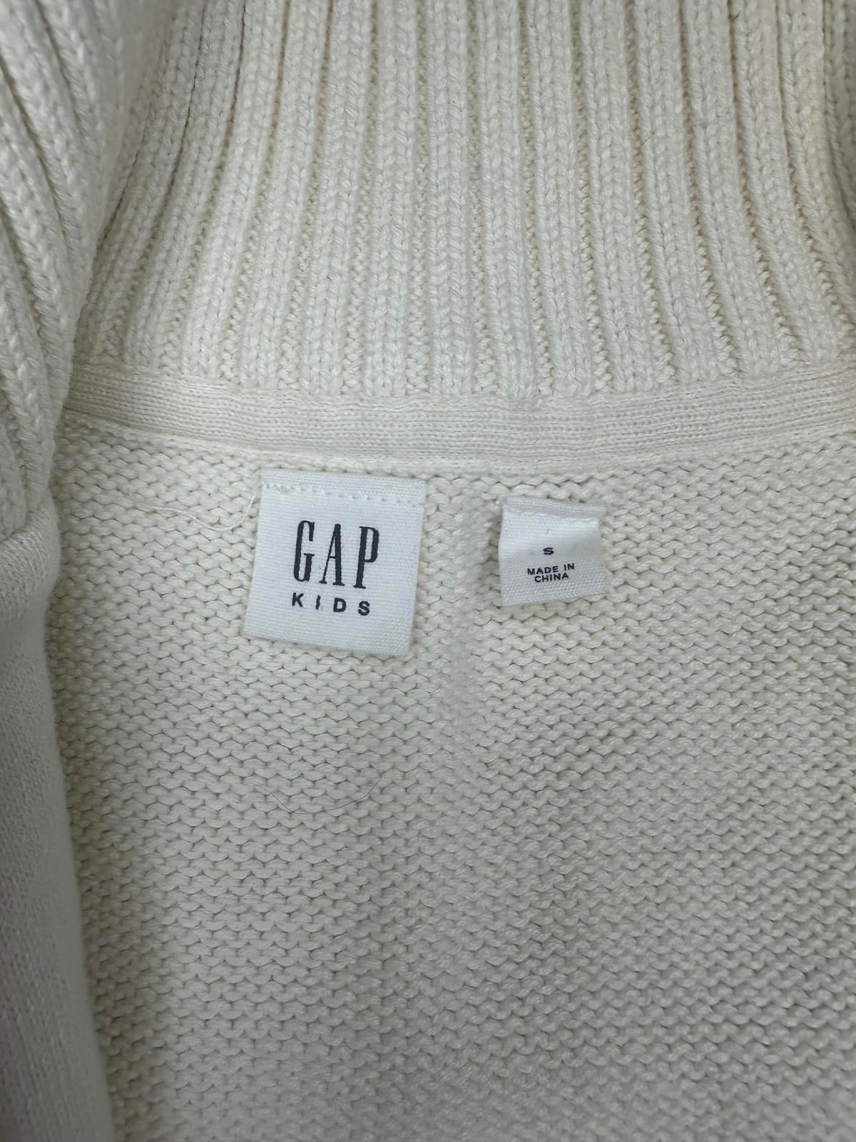 GAP Kids cream crew mock neck faux fur knit vest Size Small