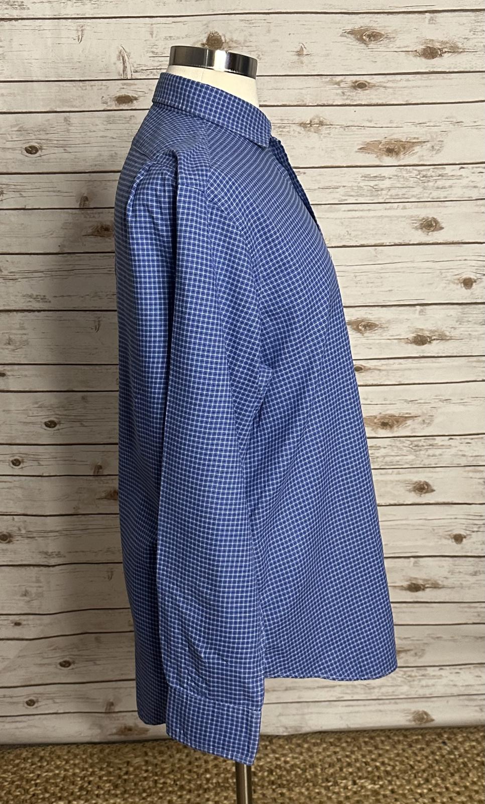Polo Ralph Lauren classic cotton blue/navy/white plaid button-up shirt Size XL