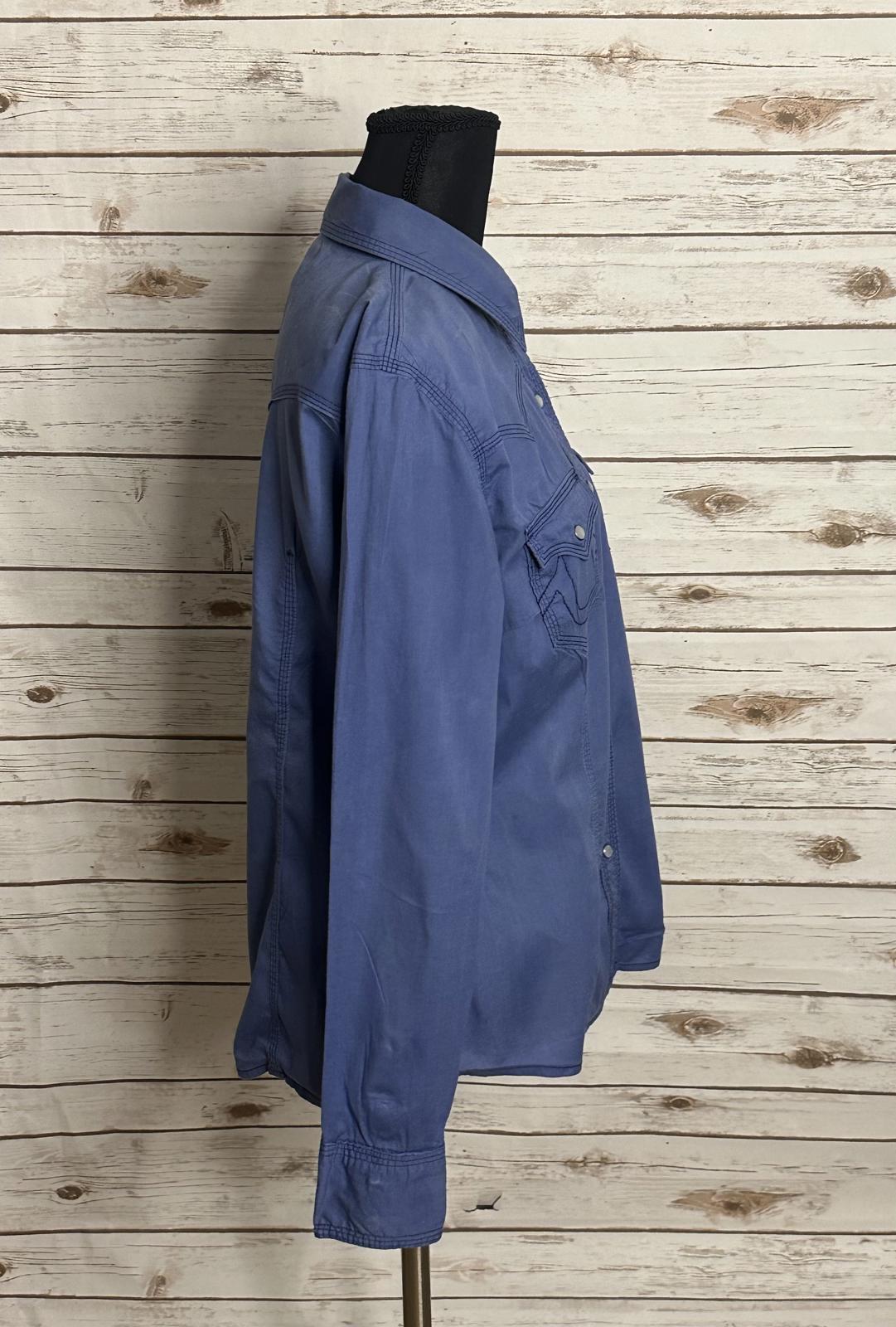 True Religion blue unisex Western long sleeve button-up shirt Size Small