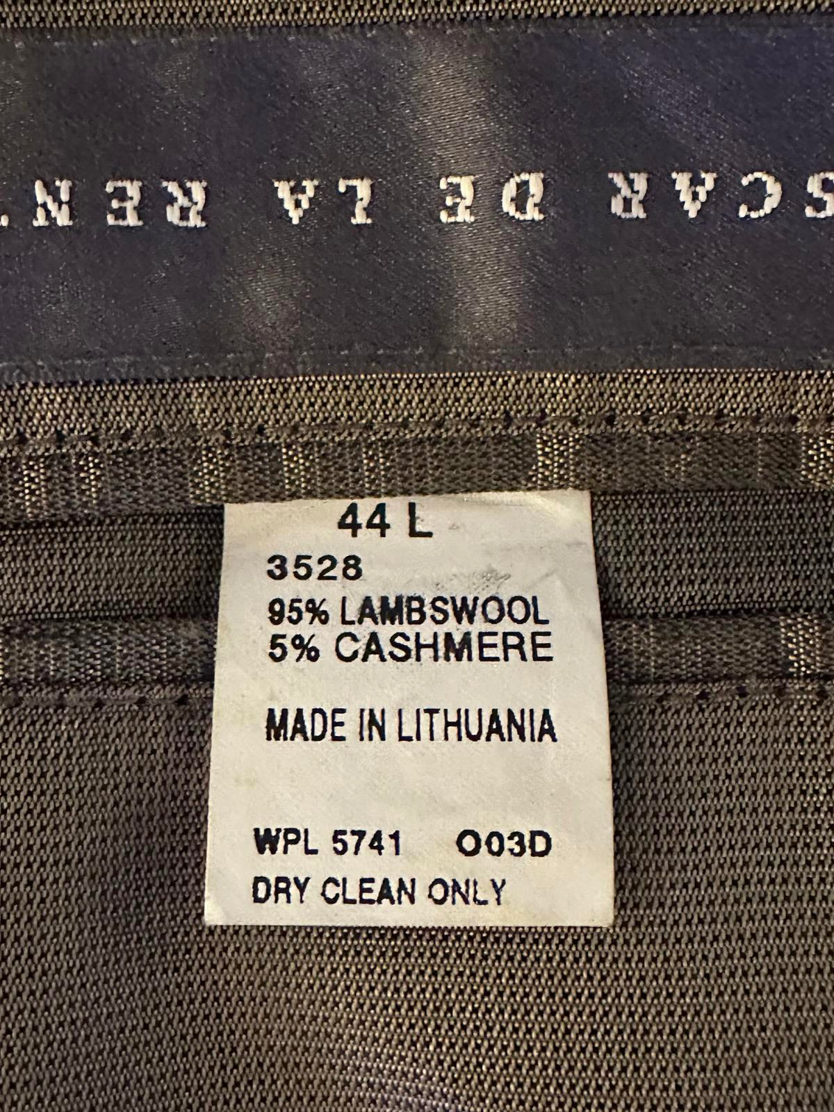Oscar de la Renta wool/cashmere plaid single-breasted sportscoat/blazer Size 44L