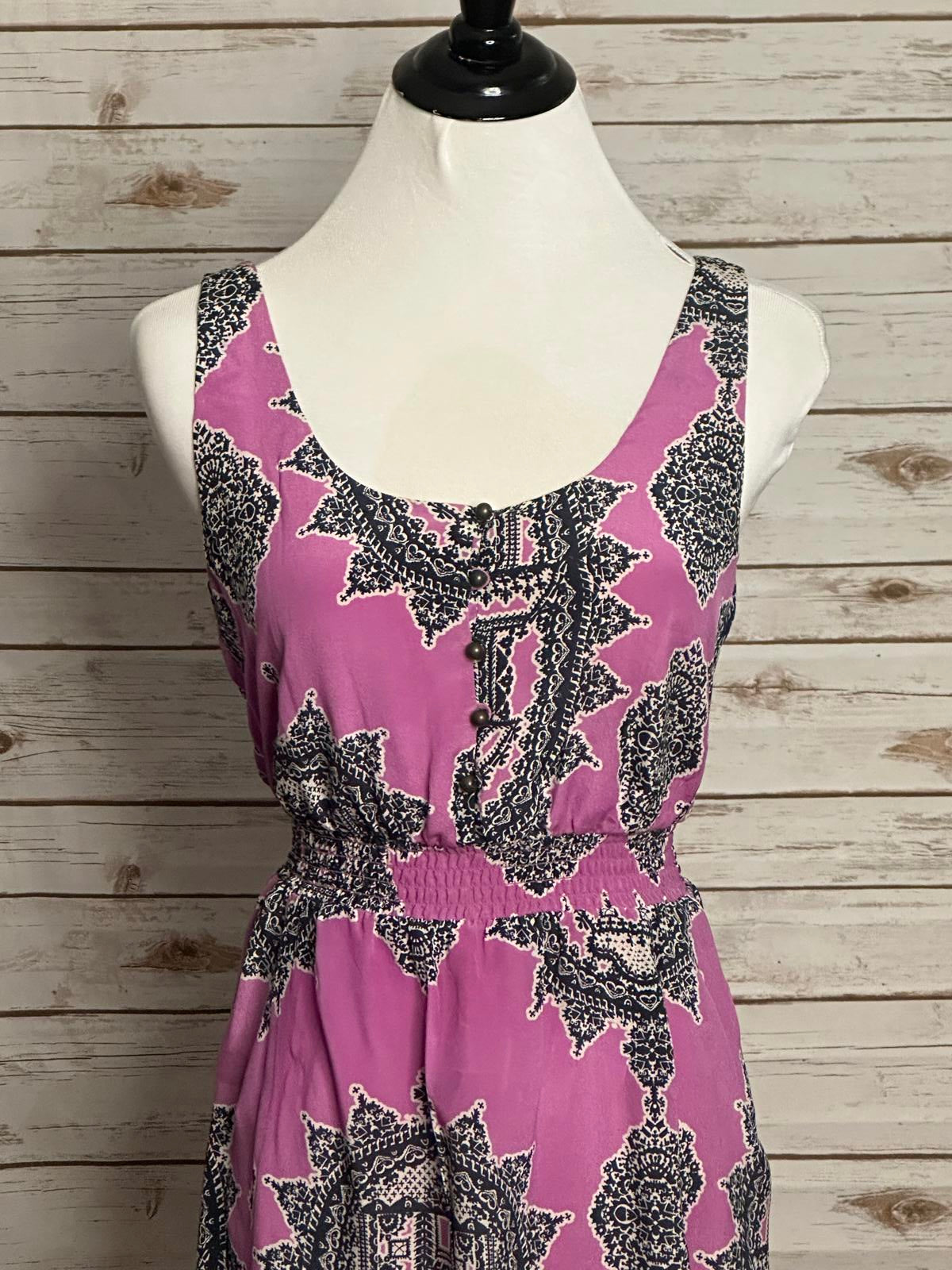 Anthropologie Maeve Annas boho purple flowy silk chiffon maxi dress Size XS