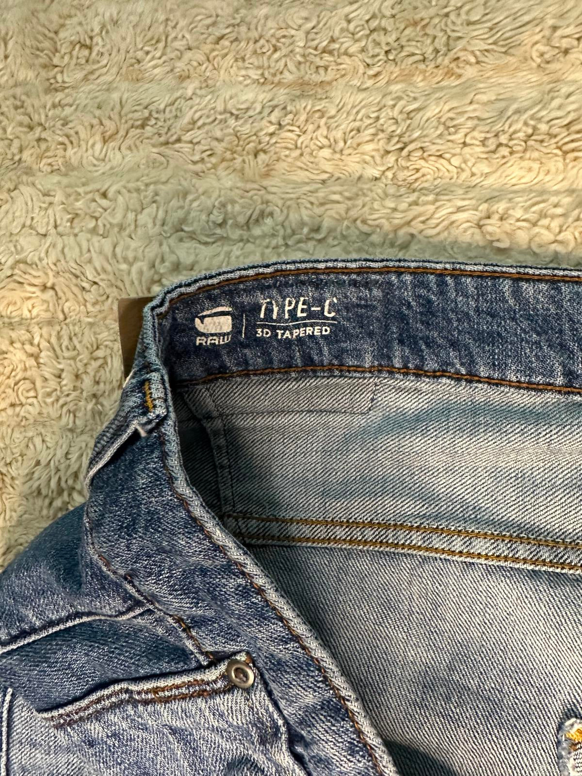 G Star Raw medium wash Type C 3D Tapered jeans Size 36x32