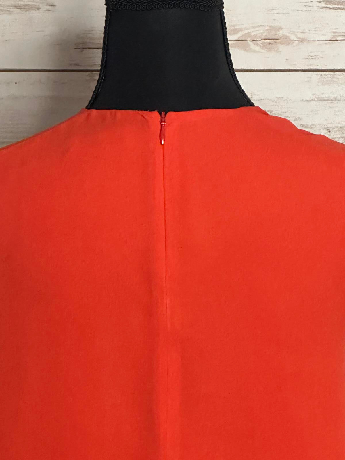 Babaton Aritzia red orange Hopkins tie-front sleeveless blouse Size XS