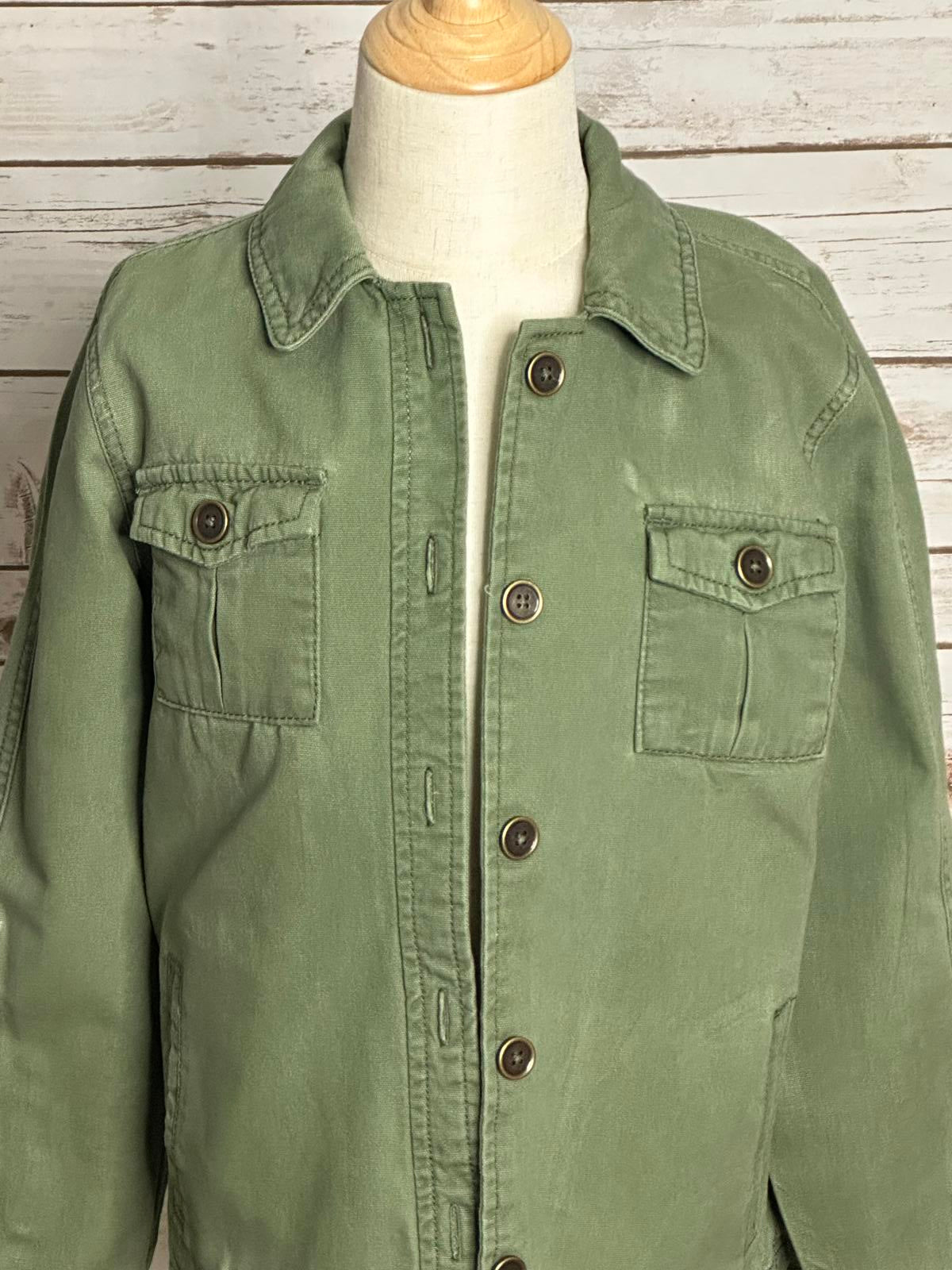 Gymboree unisex olive green Wild At Heart cotton utility jacket Size M(7-9)