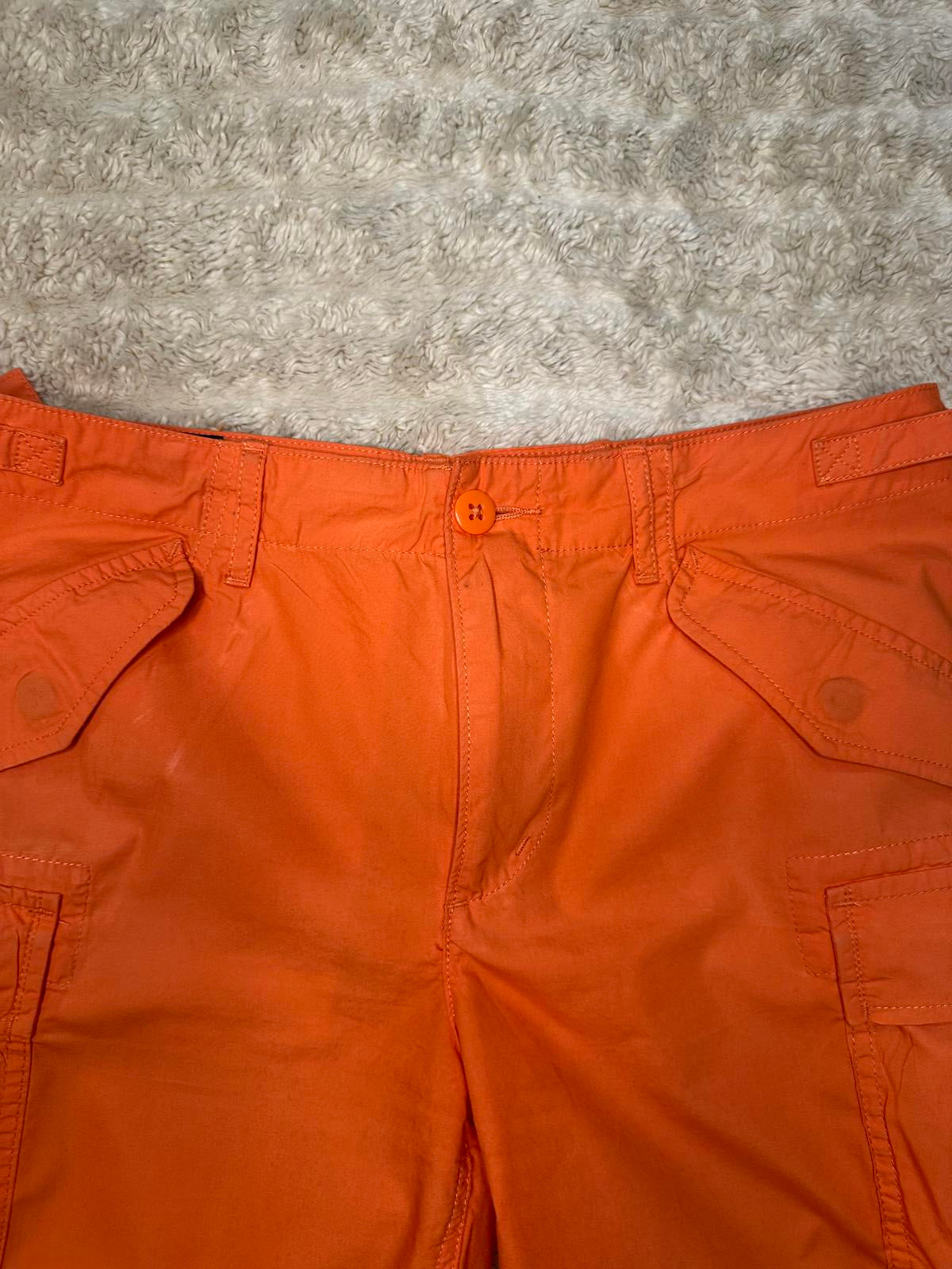 Polo Ralph Lauren casual preppy military orange cotton cargo shorts Size 6