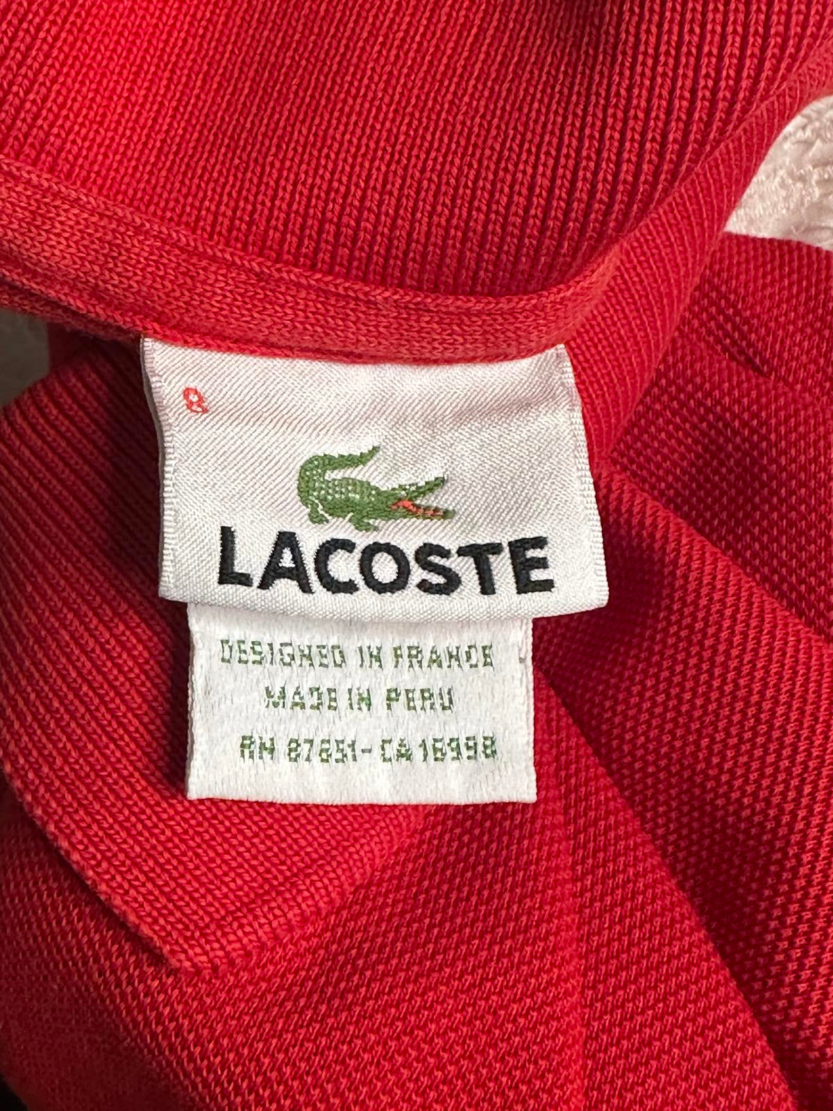Lacoste red classic cotton pique polo shirt Size 8/3XL