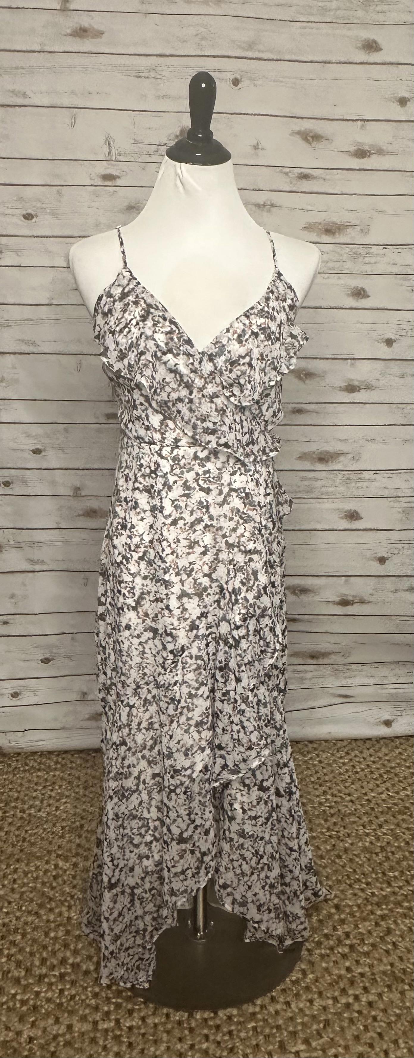 Express romantic floral V-neck spaghetti strap ruffle maxi sundress Size Small