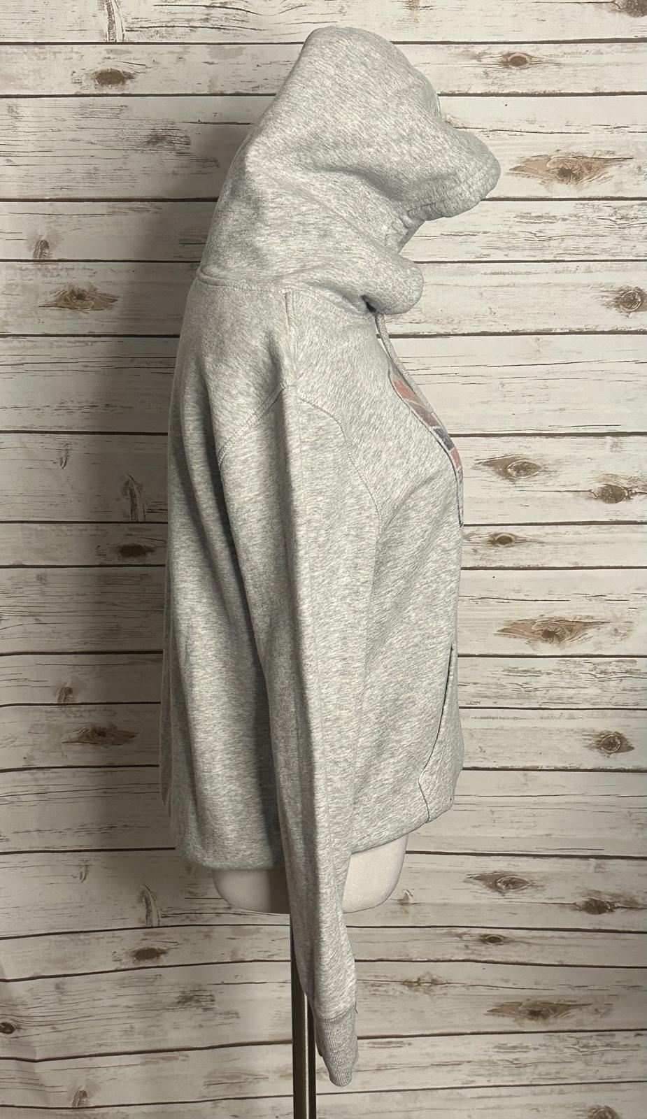 Hurley grey cotton graphic fleece pullover hoodie/hooded sweatshirt Size Small