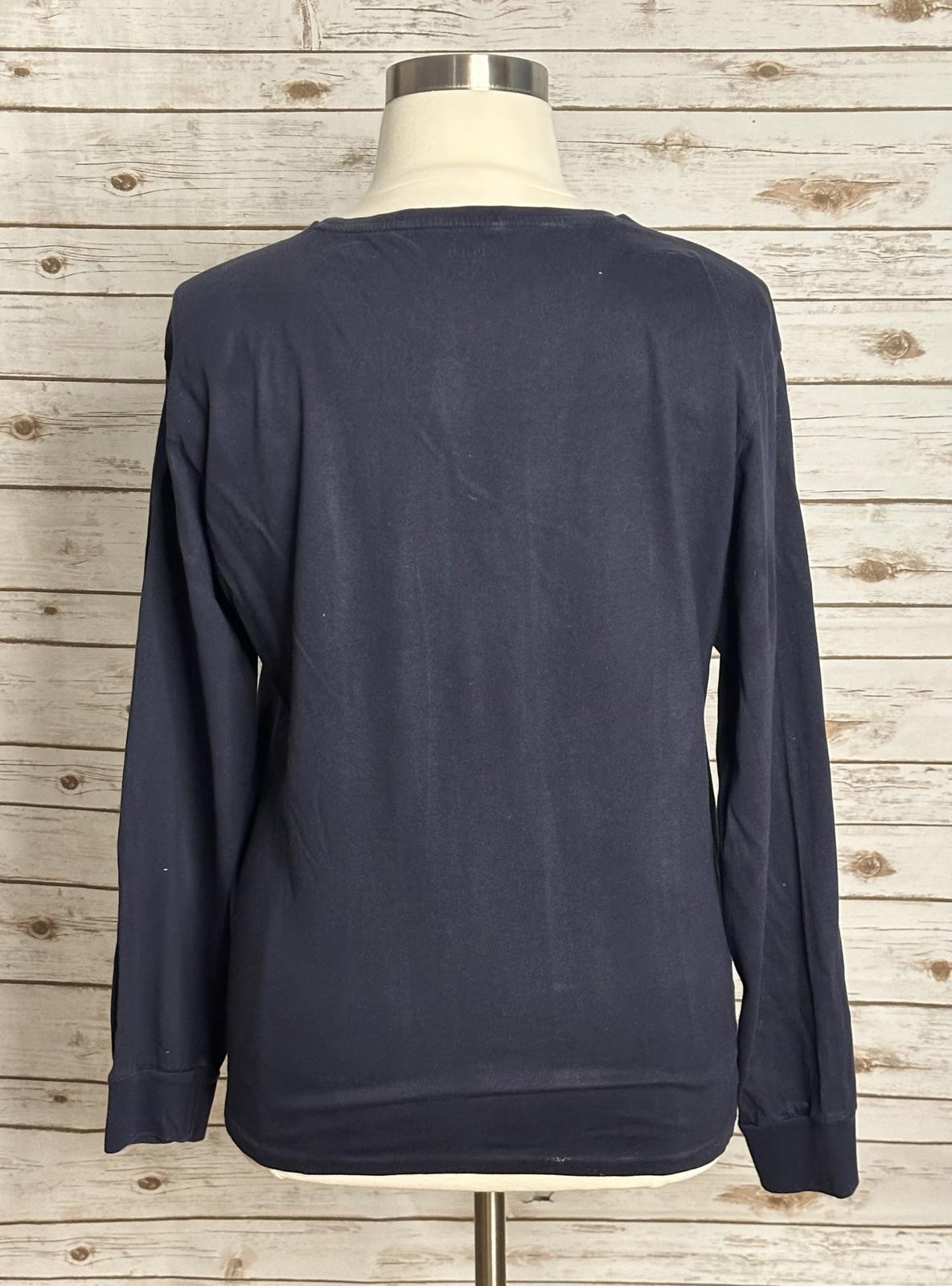 Polo Ralph Lauren casual navy blue cotton V-neck long sleeve t-shirt Size Large