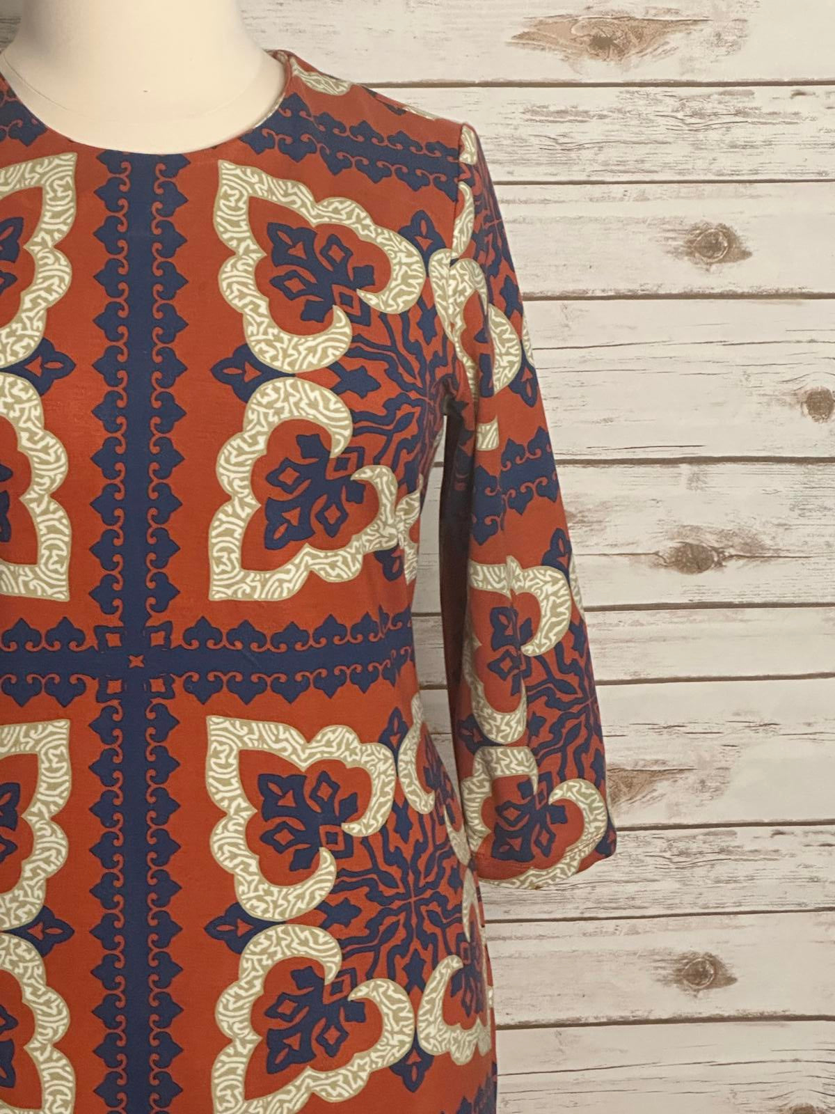 J. McLaughlin Devon Pinwheel Patch sheath dress Size XL