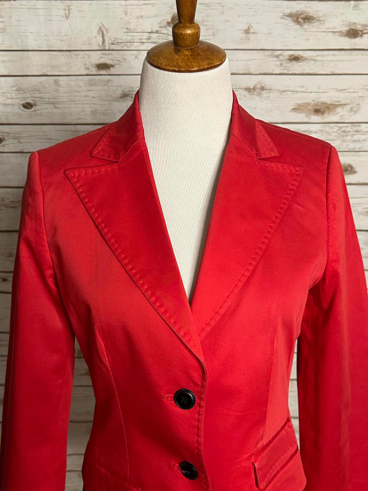 Barbour red corpcore business chic long sleeve single-breasted blazer Size 8