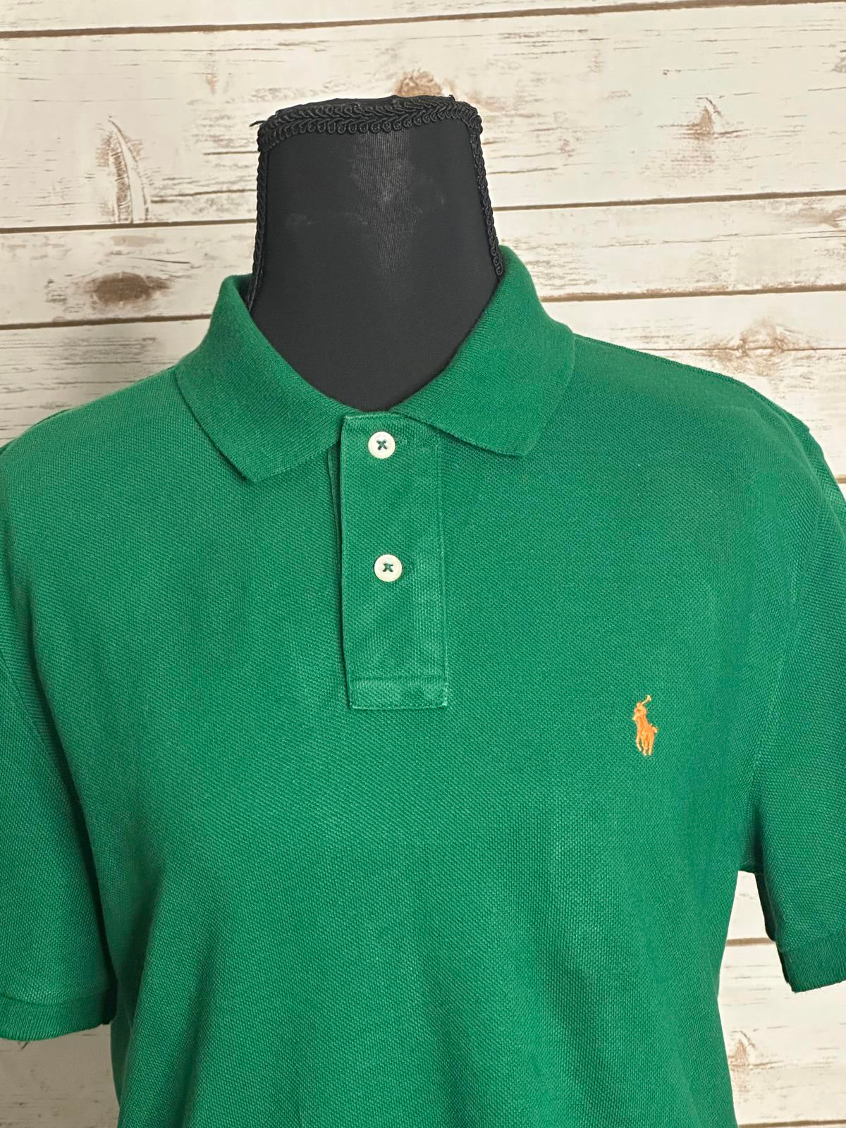 Polo Ralph Lauren classic preppy kelly green cotton polo shirt Size L(14-16)