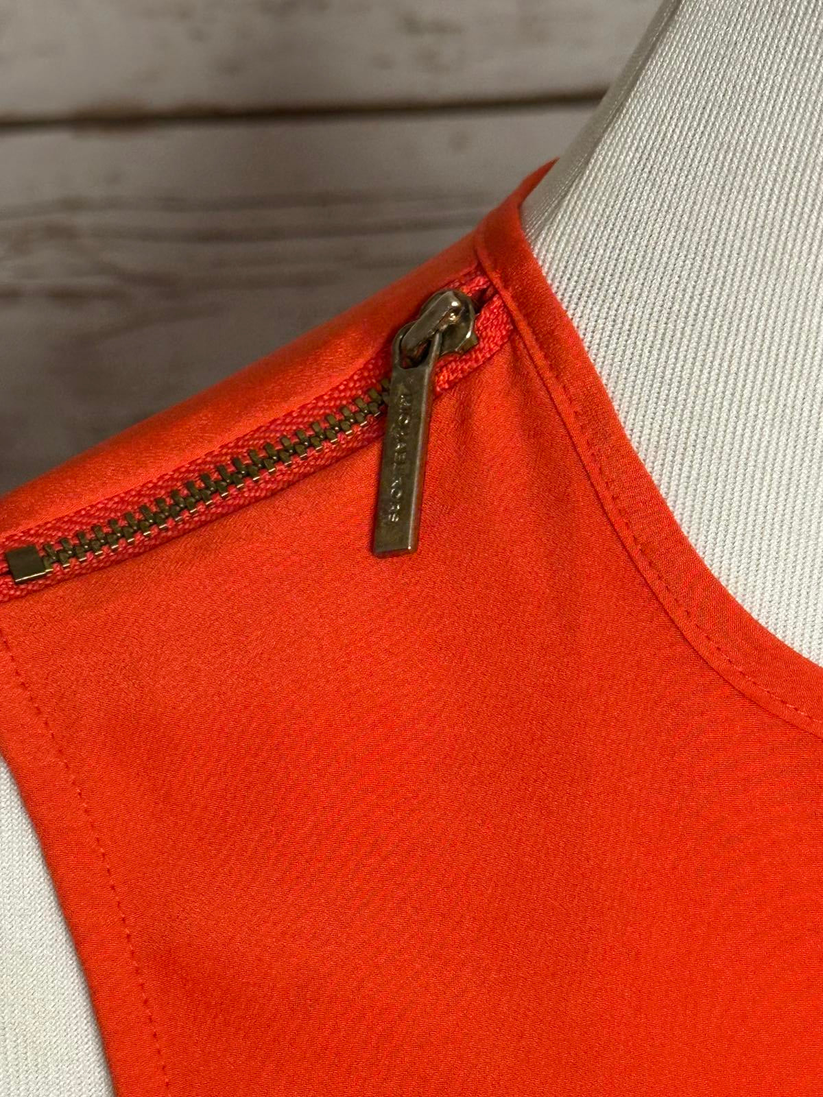 Michael Michael Kors orange sleeveless front draped button-up blouse Size XS