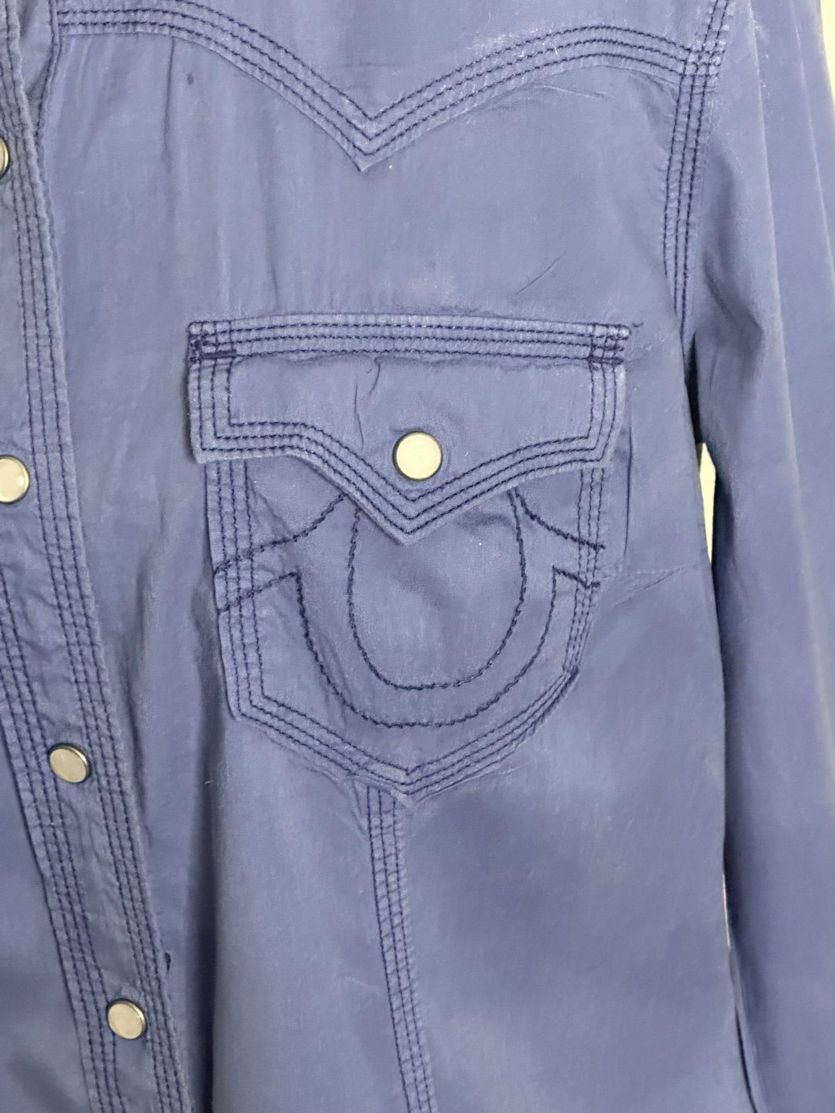 True Religion blue unisex Western long sleeve button-up shirt Size Small