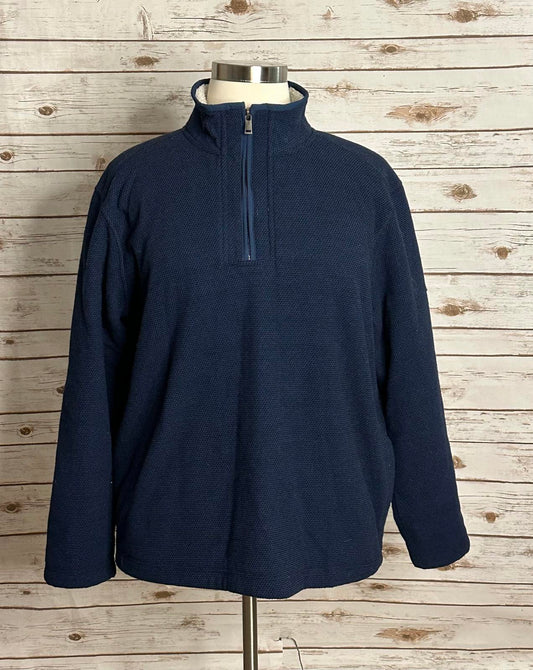 Orvis dark blue gorpcore quarter zip fleece-lined sherpa pullover top Size XL