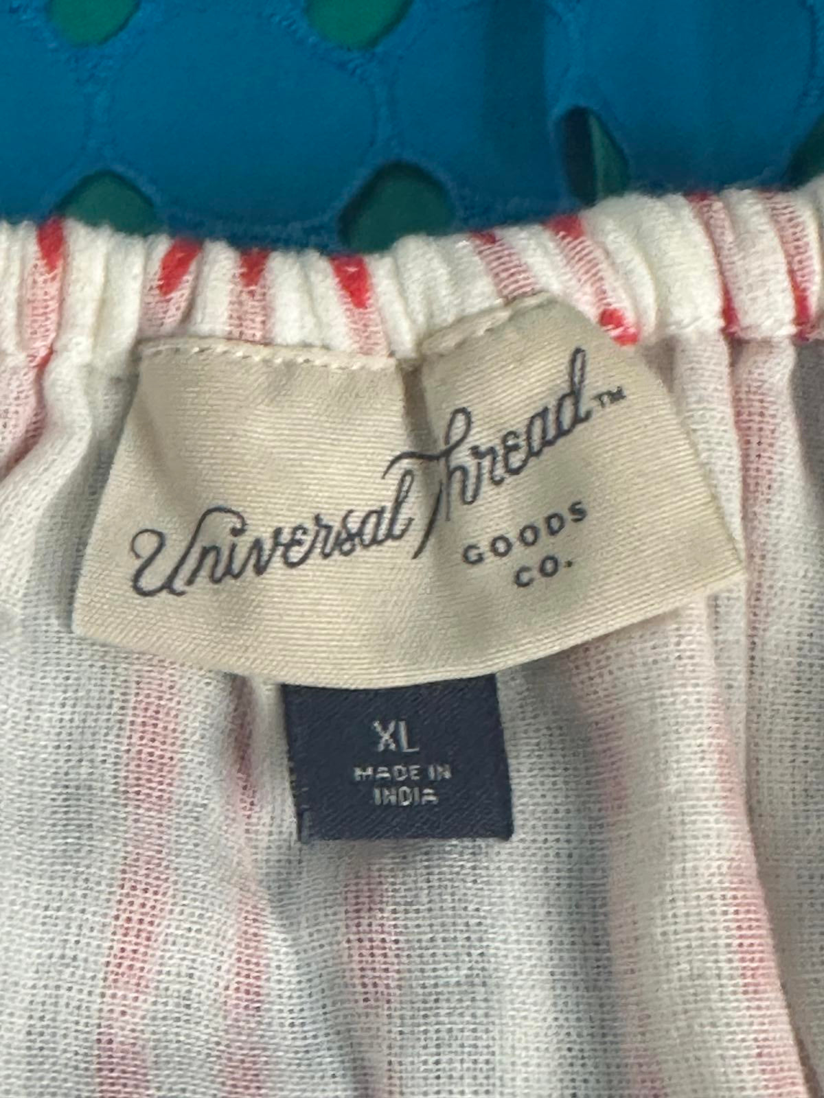 Universal Thread white and red cotton embroidered off-shoulder top Size XL