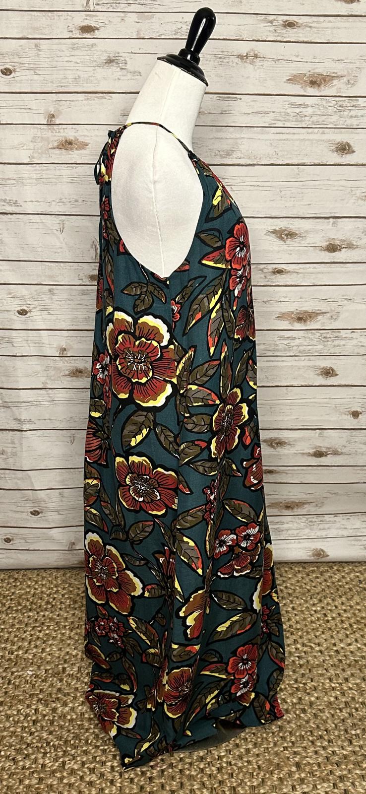LOFT paradise tropical bold floral linen halter maxi sundress Size XS
