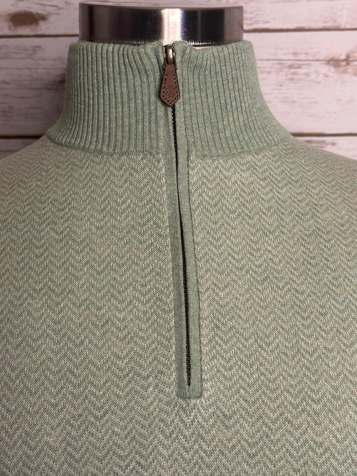 Brooks Brothers cotton/linen mock neck 1/4 zip long sleeve sweater Size Large