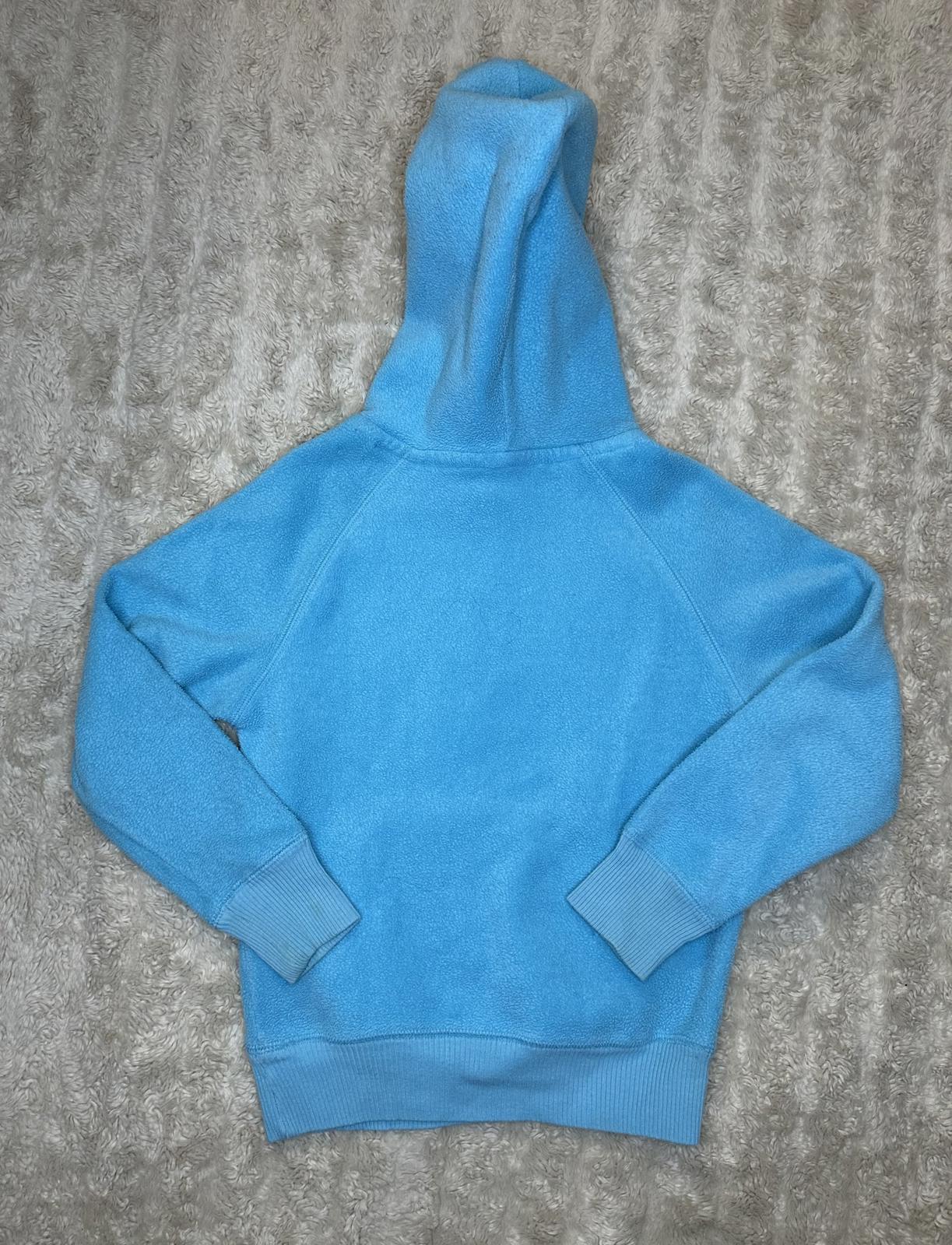 GAP classic turquoise puffed logo fleece pullover hoodie Size Small (6-7)