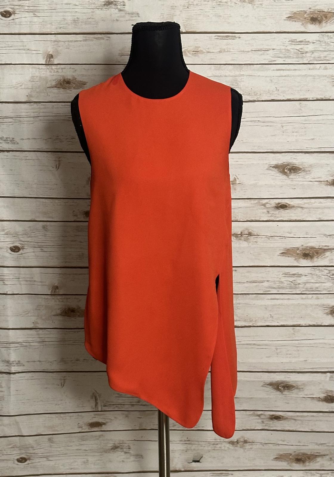 Babaton Aritzia red orange Hopkins tie-front sleeveless blouse Size XS